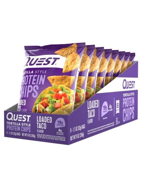 Quest Chips Loaded Taco 1.1 Ounce Size - 8 Per Case.