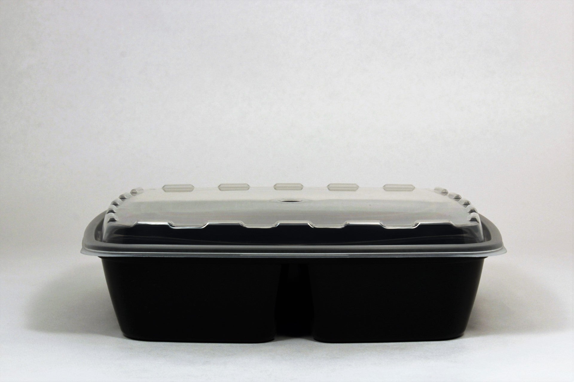 Compartment Square Black Container With Clear Lid 100 St - 1 Per Case.