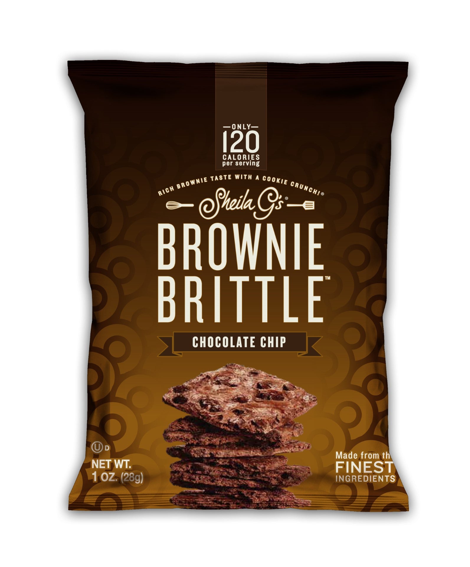 Sheila G's Chocolate Chip Brownie Brittle 1 Ounce Size - 72 Per Case.