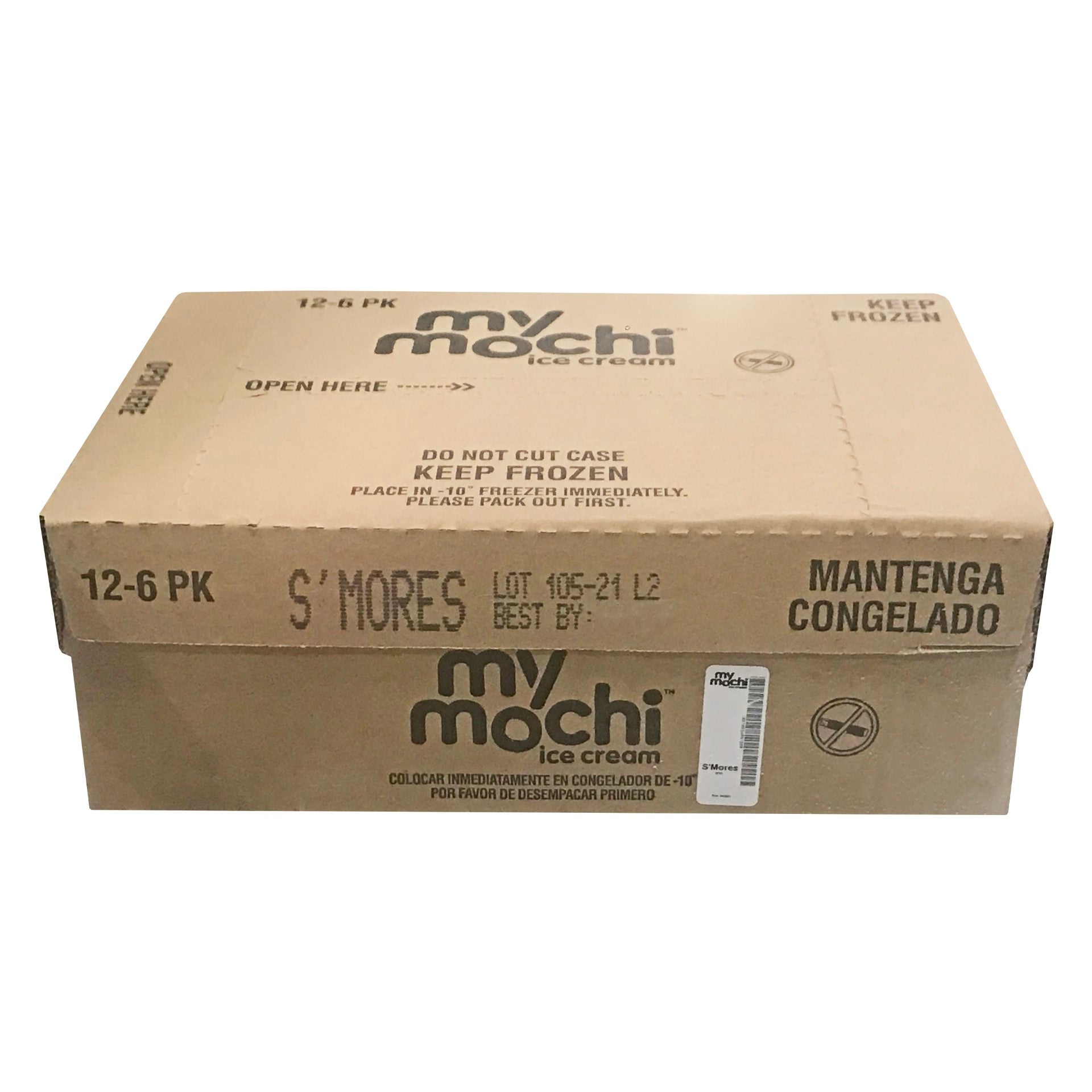 Mymochi Smores Mochi Ice Cream 6 Count Packs - 12 Per Case.