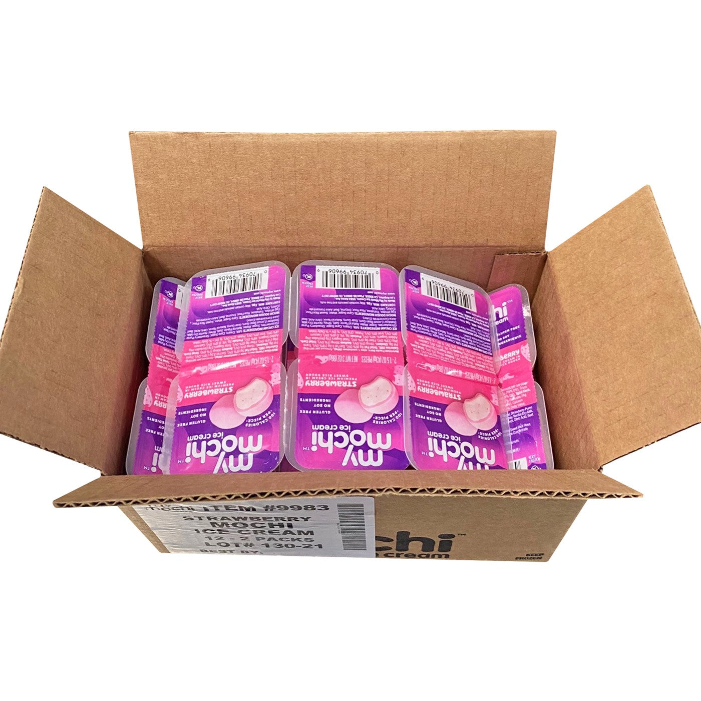 Mymochi Strawberry Mochi Ice Cream 1.5 Ounce Size - 12 Per Case.
