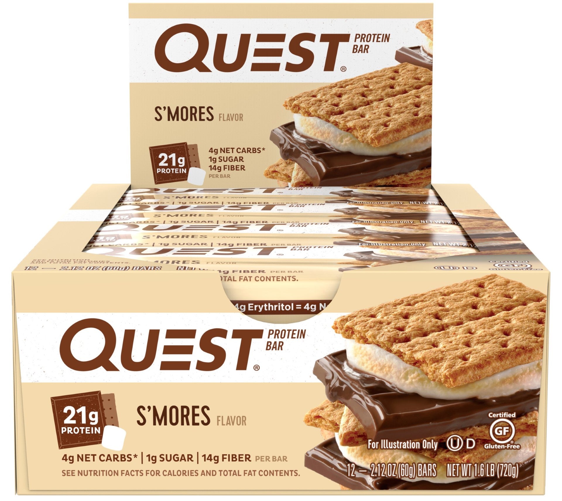 Quest Bar S'mores 2.12 Ounce Size - 144 Per Case.
