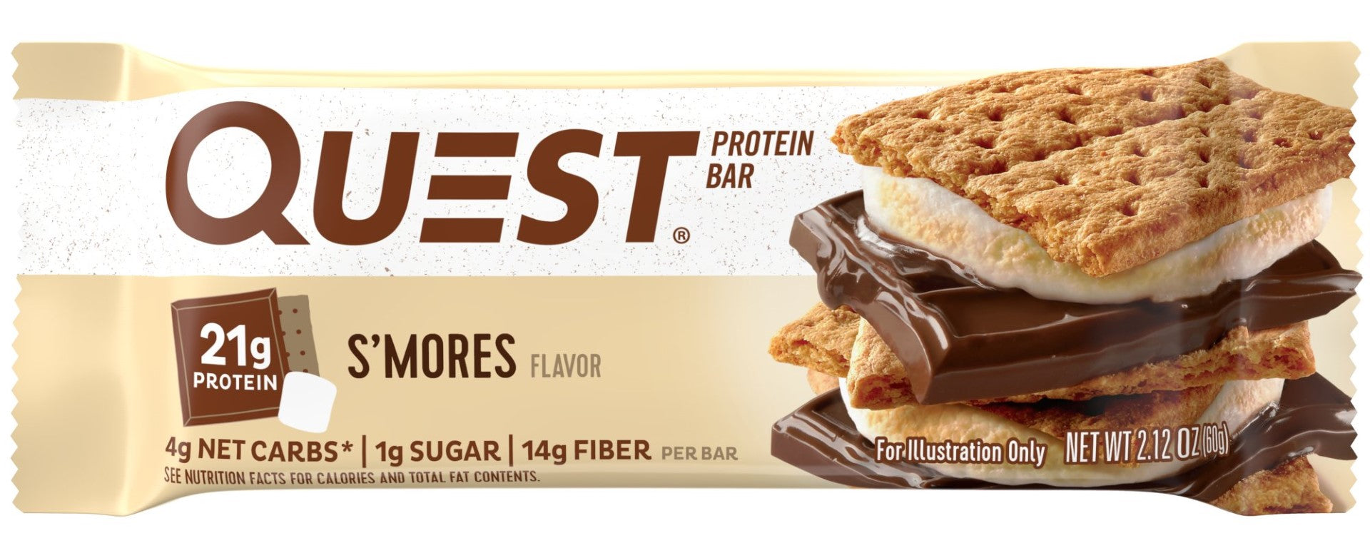 Quest Bar S'mores 2.12 Ounce Size - 144 Per Case.