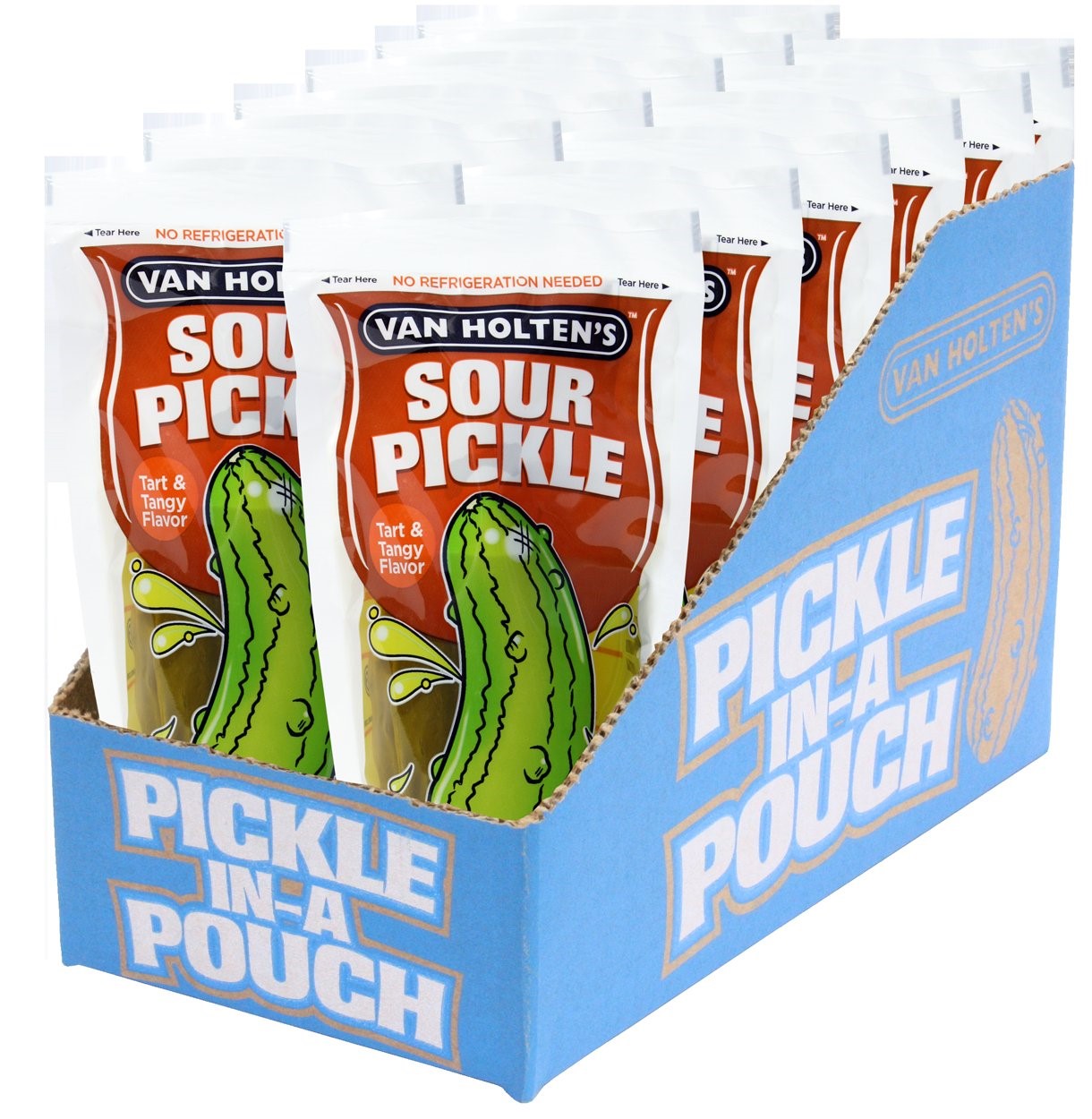 Van Holten's Jumbo Sour Pickle Individually Packed In A Pouch 1 Each - 12 Per Case.