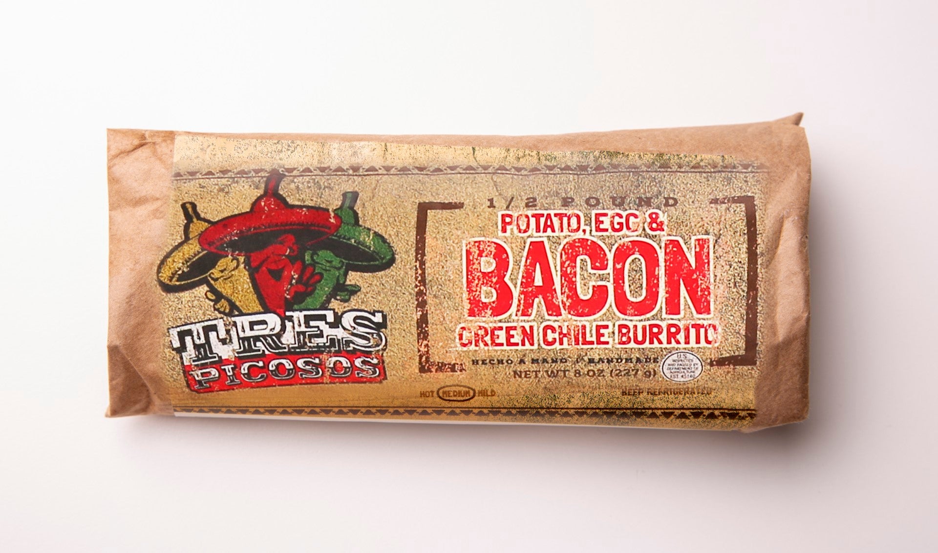 Potato Egg & Bacon Green Chile Burrito 1 Each - 12 Per Case.