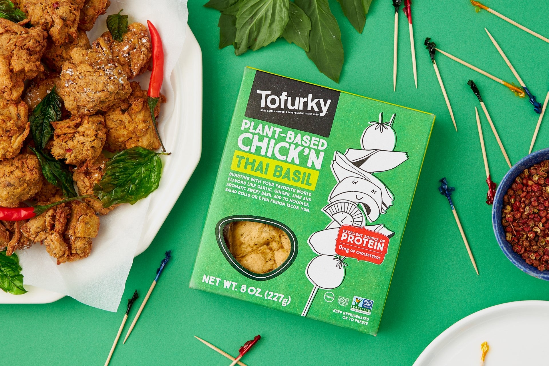 Tofurky Thai Basil Chickn 8 Ounce Size - 5 Per Case.