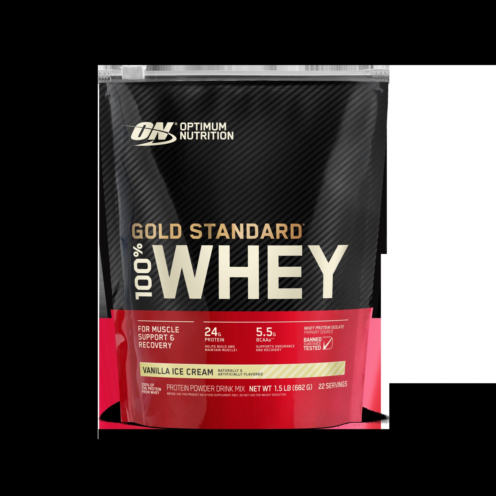Optimum Nurition Whey Vanilla Ice Cream Ea 1 Each - 6 Per Case.