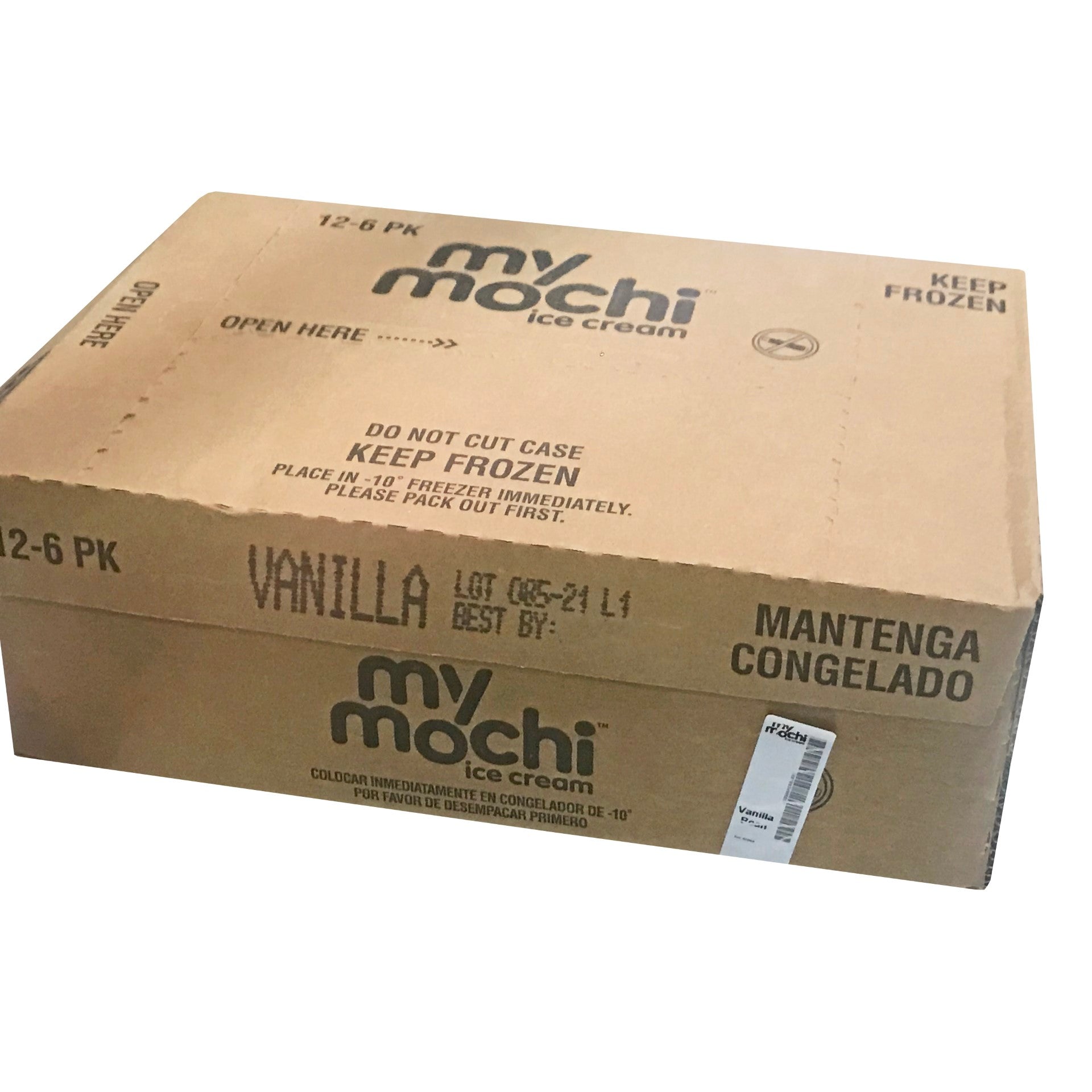 Mymochi Vanilla Bean Mochi Ice Cream 6 Count Packs - 12 Per Case.