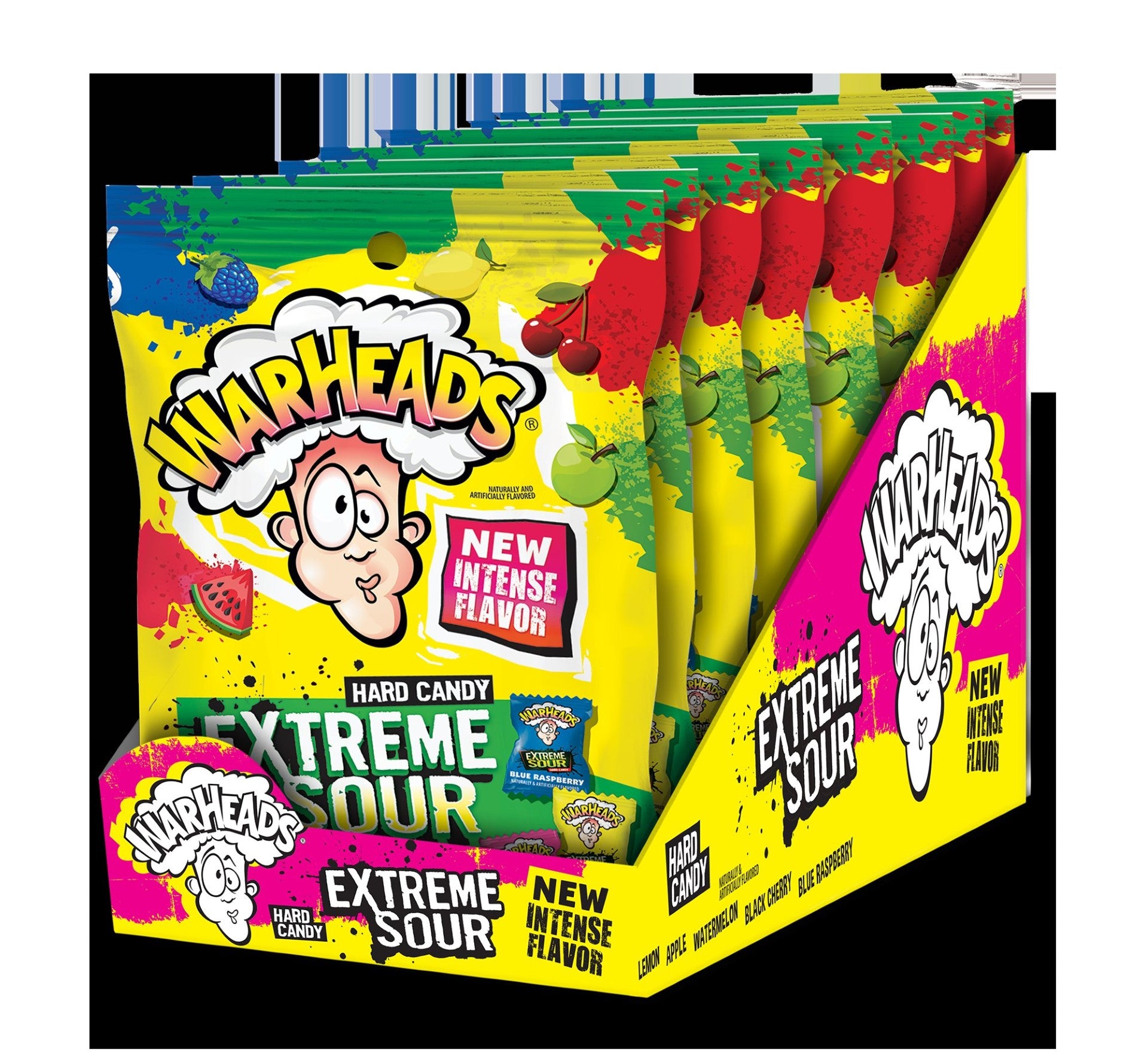 Extreme Sour Hard Candy Peg Bag 3.25 Ounce Size - 8 Per Case.