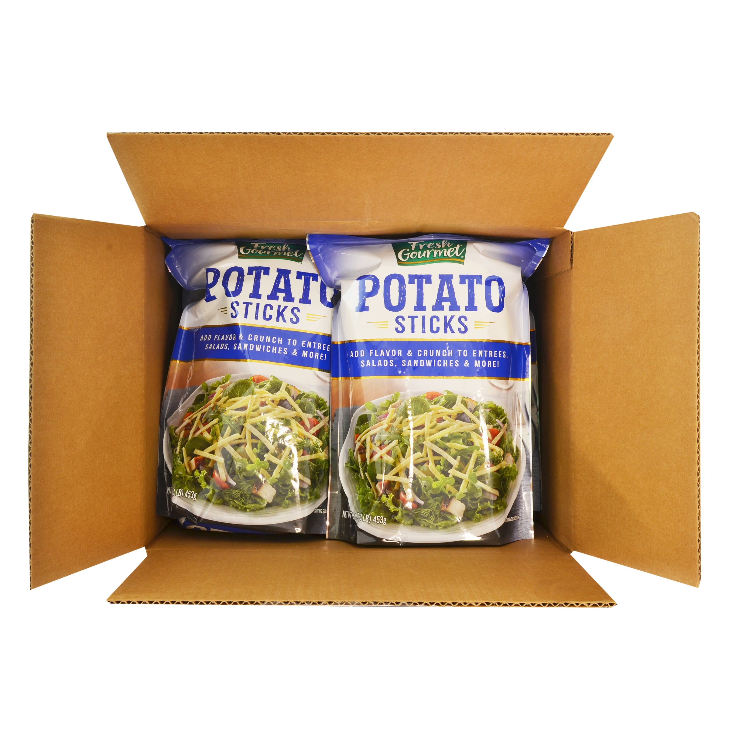 Fresh Gourmet Potato Sticks 1 Pound Each - 10 Per Case.