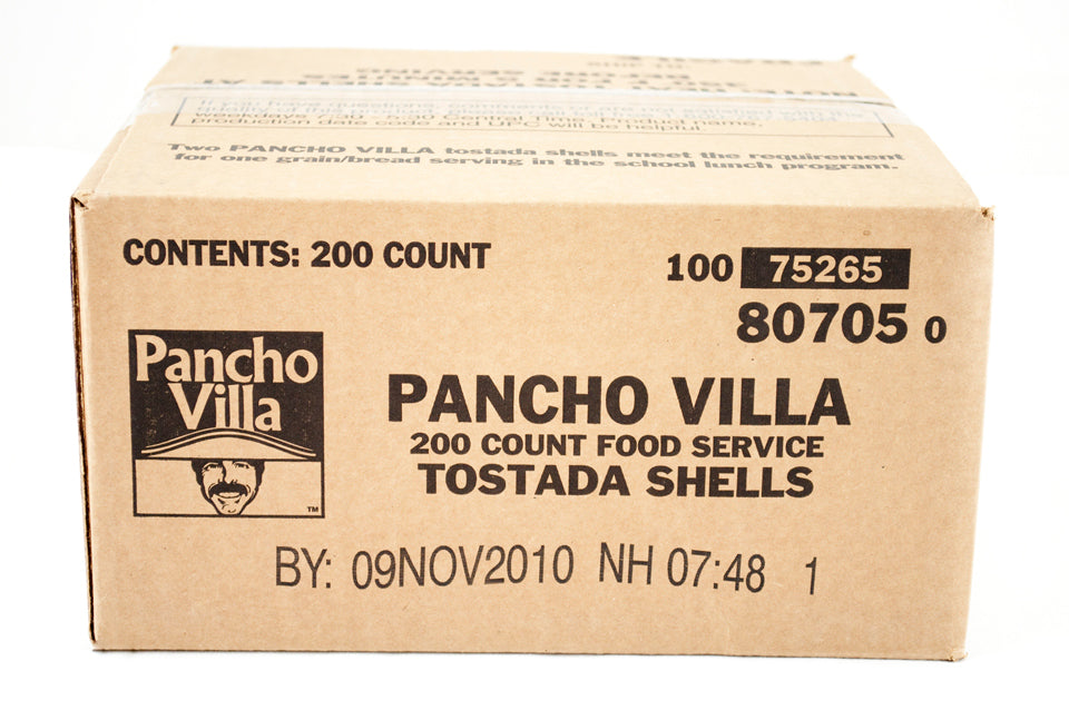 Pancho Villa™ Tostada Shells Bulk 4.86 Pound Each - 1 Per Case.