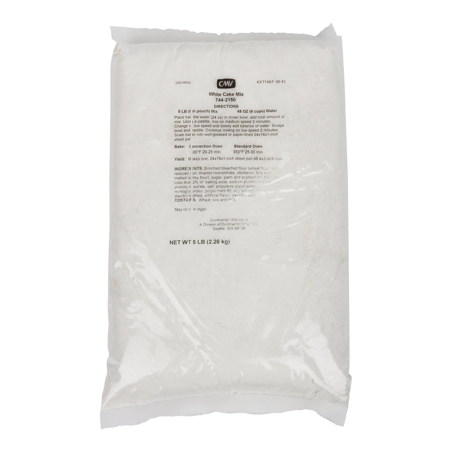 Continental Mills Value White Cake Mix 5 Pound Each - 6 Per Case.