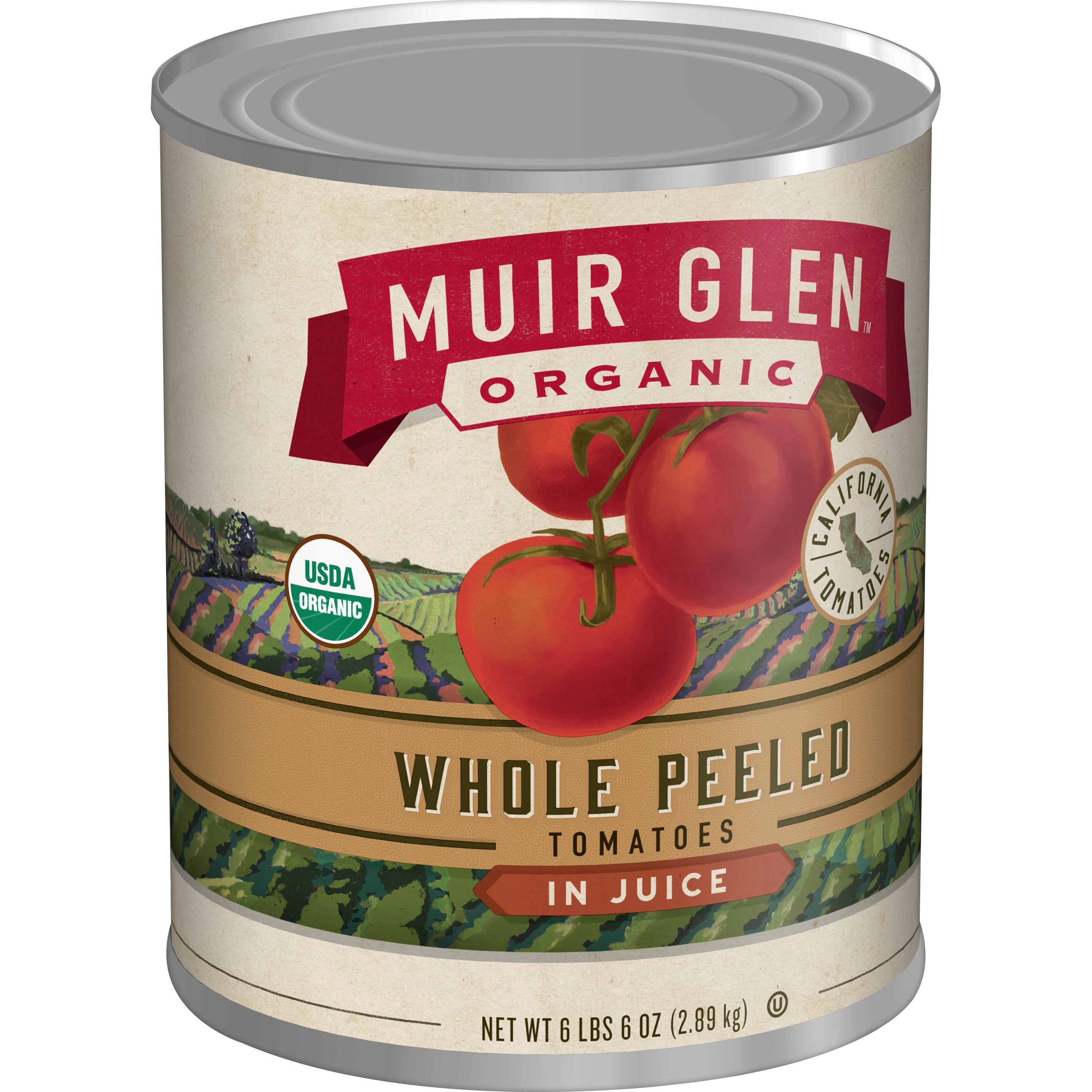 Muir Glen™ Organic Canned Vegetables Bulkwhole Peeled Tomatoes 102 Ounce Size - 6 Per Case.