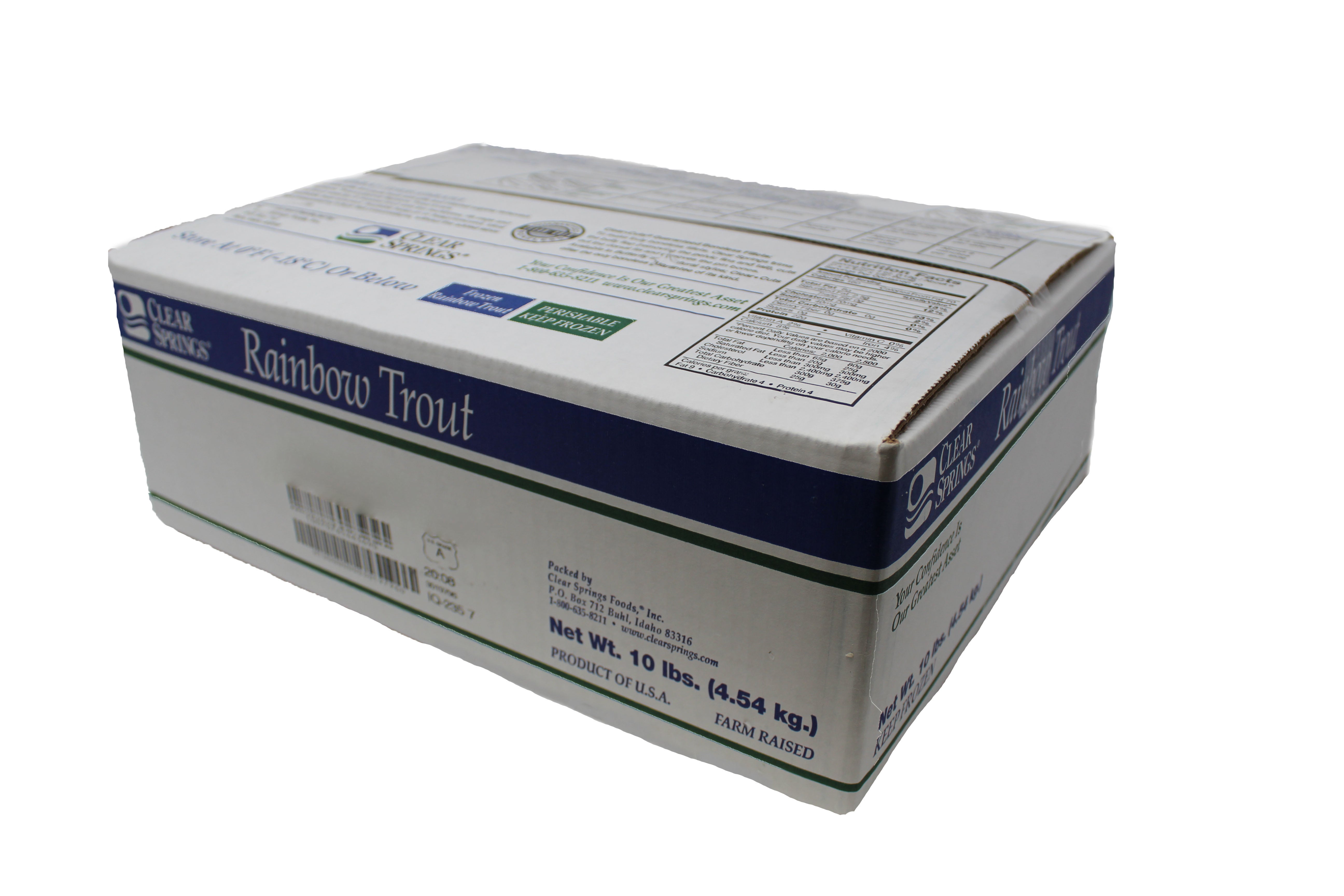 Trout Frozen Clear Cut Fillet 5 Pound Each - 1 Per Case.