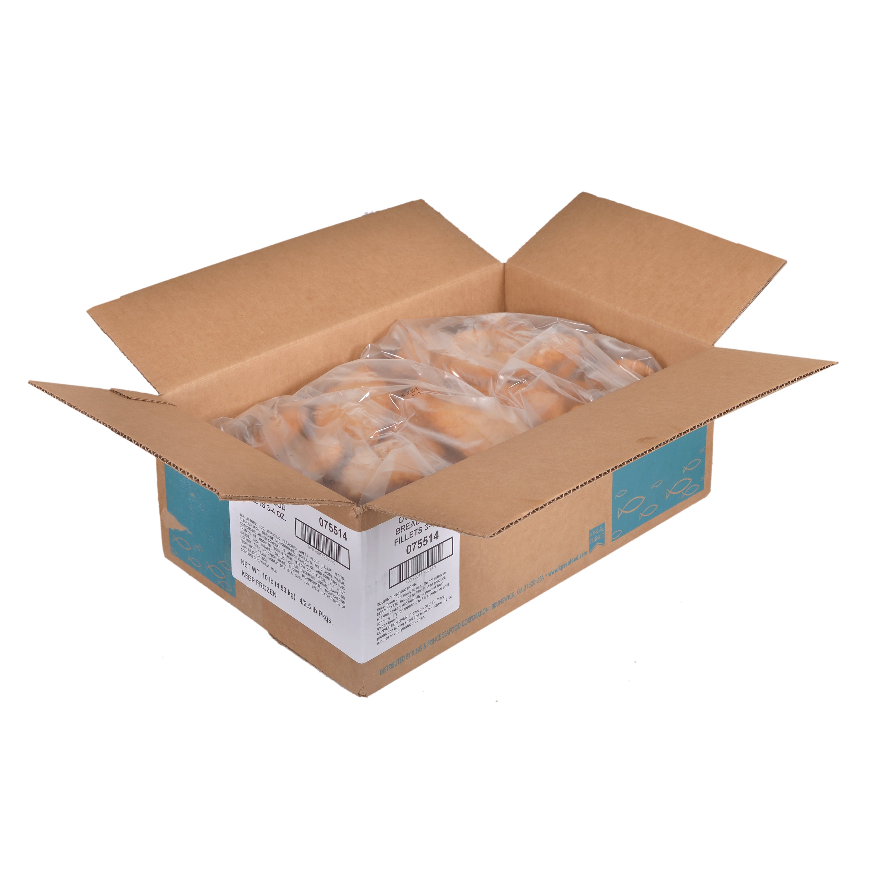 Mrsf Or Breaded Cod Fillets 2.5 Pound Each - 4 Per Case.