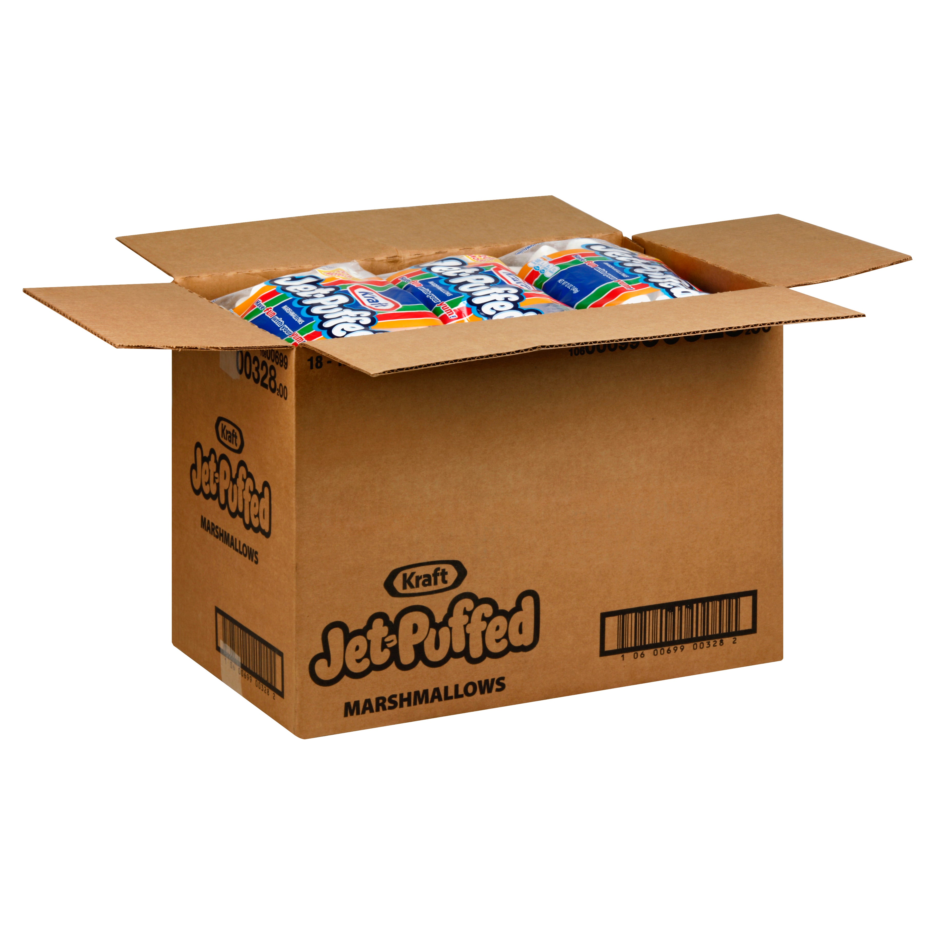 Jet Puffed Marshmallow, 12 Ounce Size - 18 Per Case.