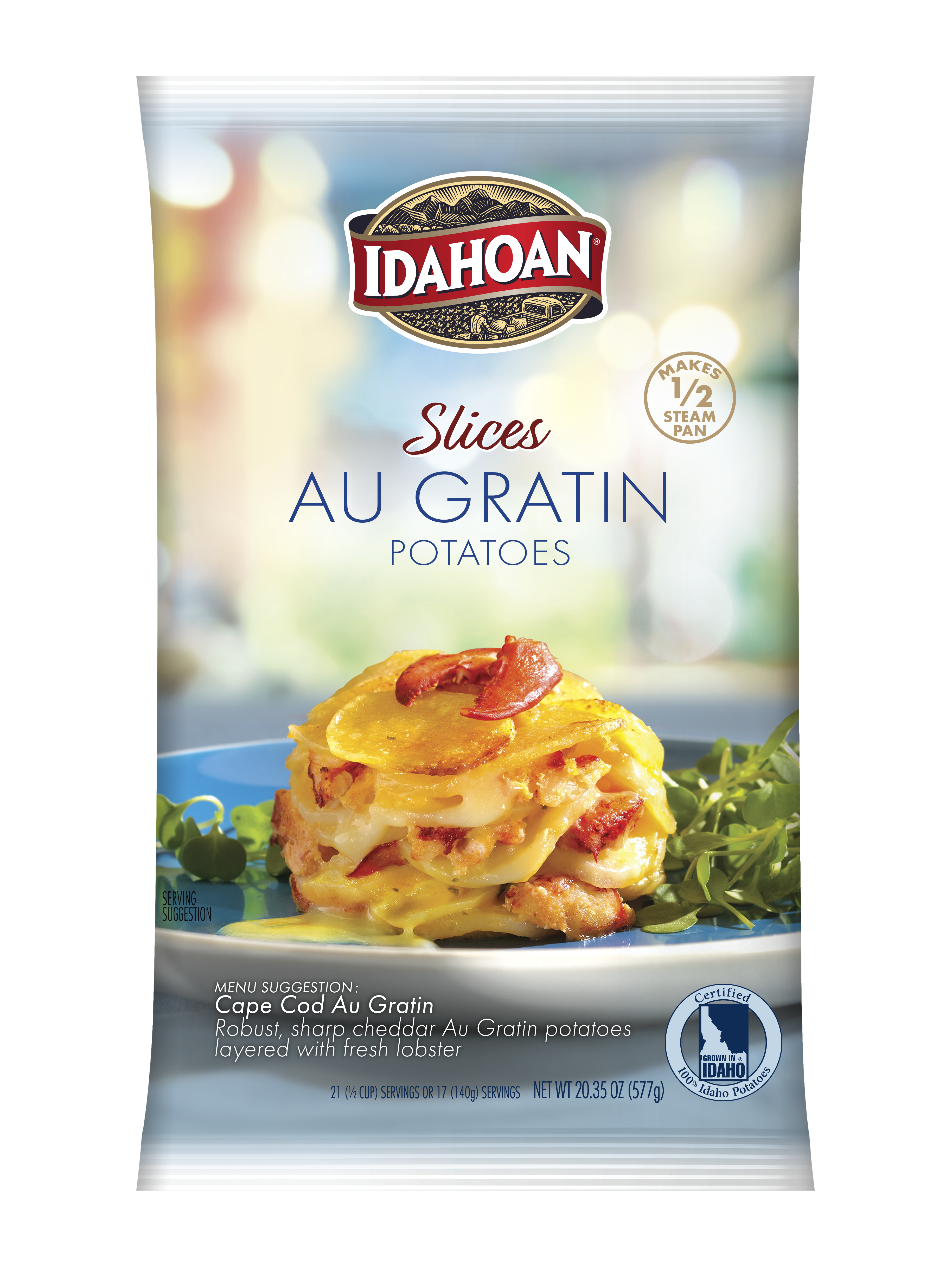 Idahoan® Slices Au Gratin Potatoes Hs 20.35 Ounce Size - 12 Per Case.