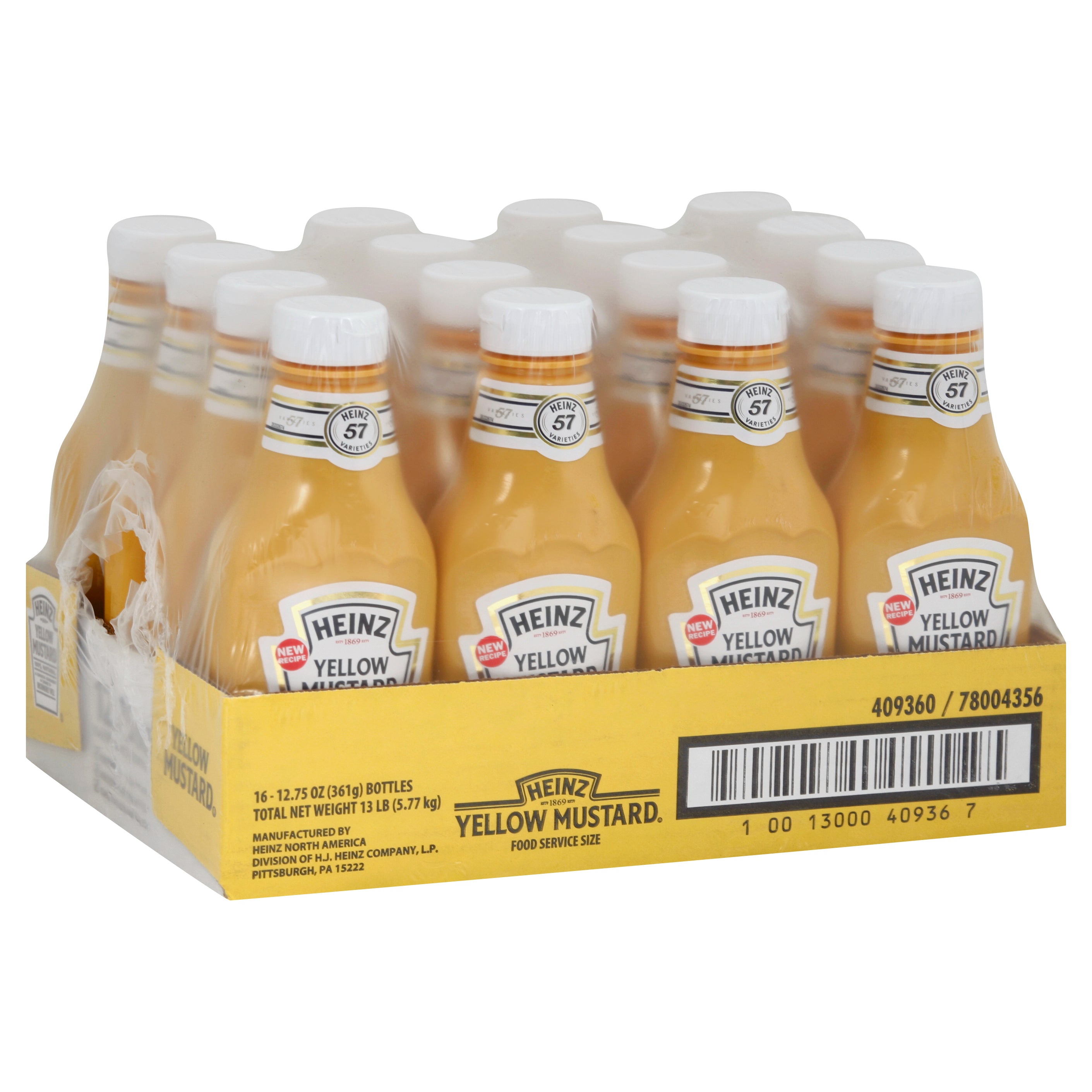 HEINZ Yellow Mustard Bottle 12.75 Ounce Bottles 16)