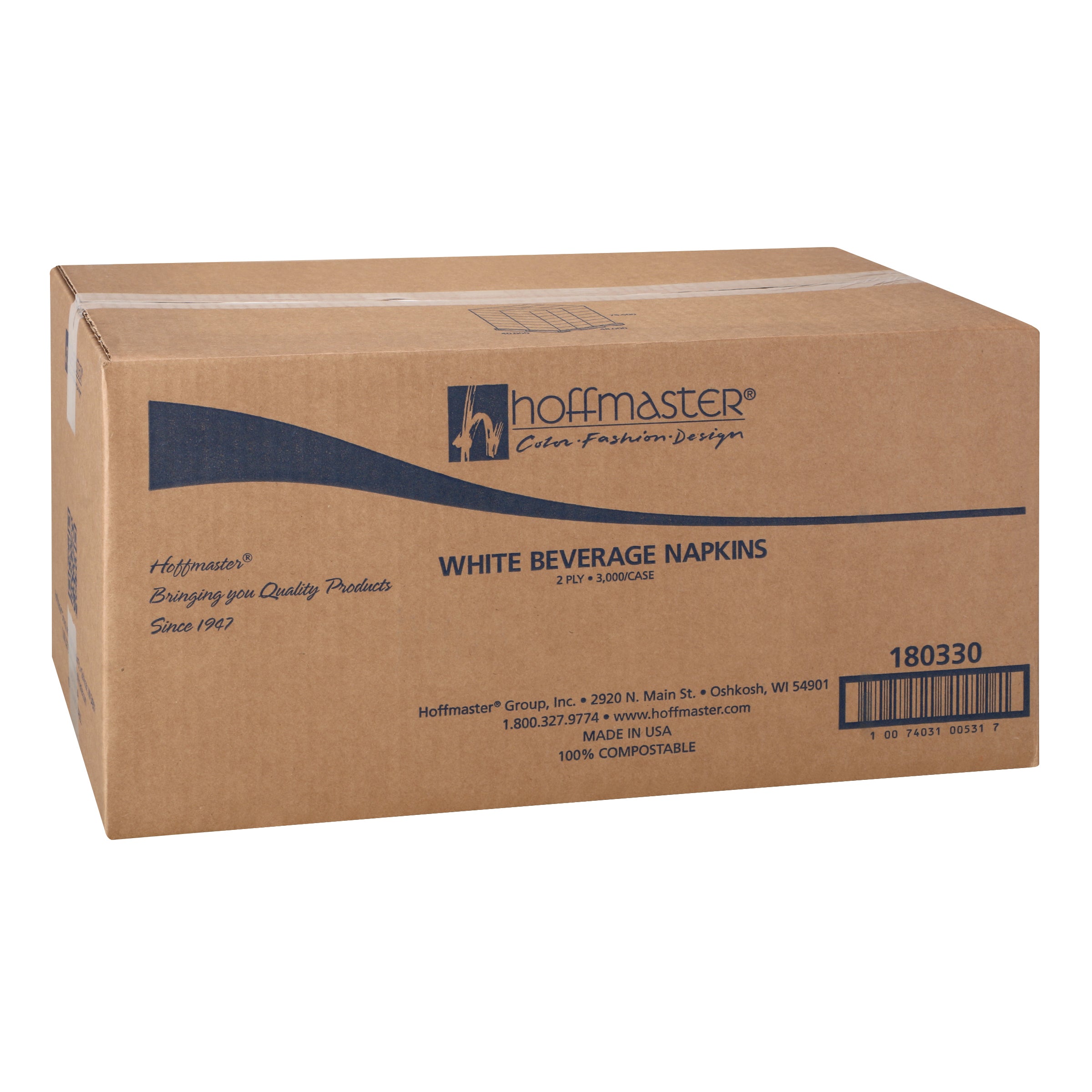 Napkin Beverage White Ply Fold 250 Each - 12 Per Case.