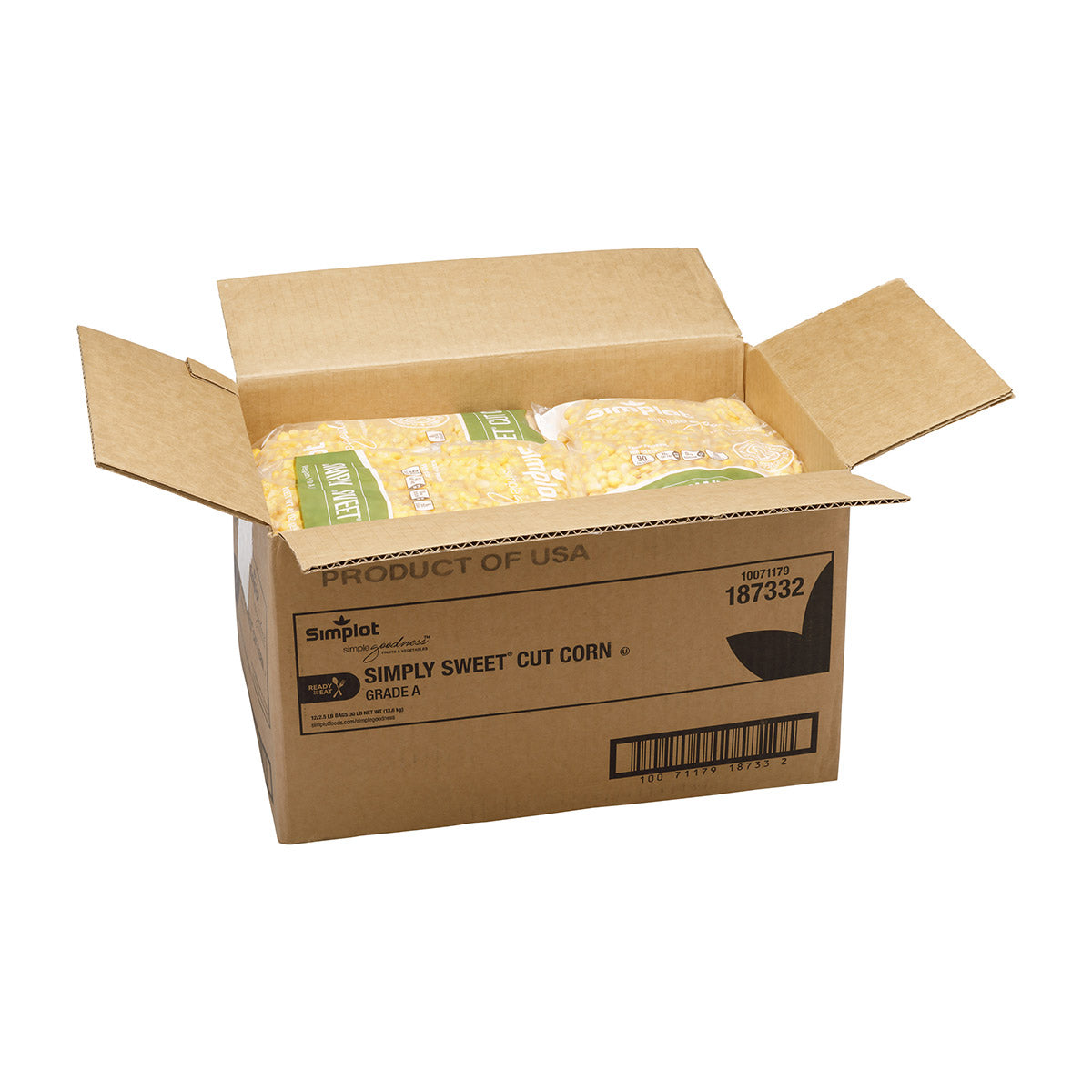 Simplot Simple Goodness Classic Vegetables Rte Cut Corn Simply Sweet 2.5 Pound Each - 12 Per Case.