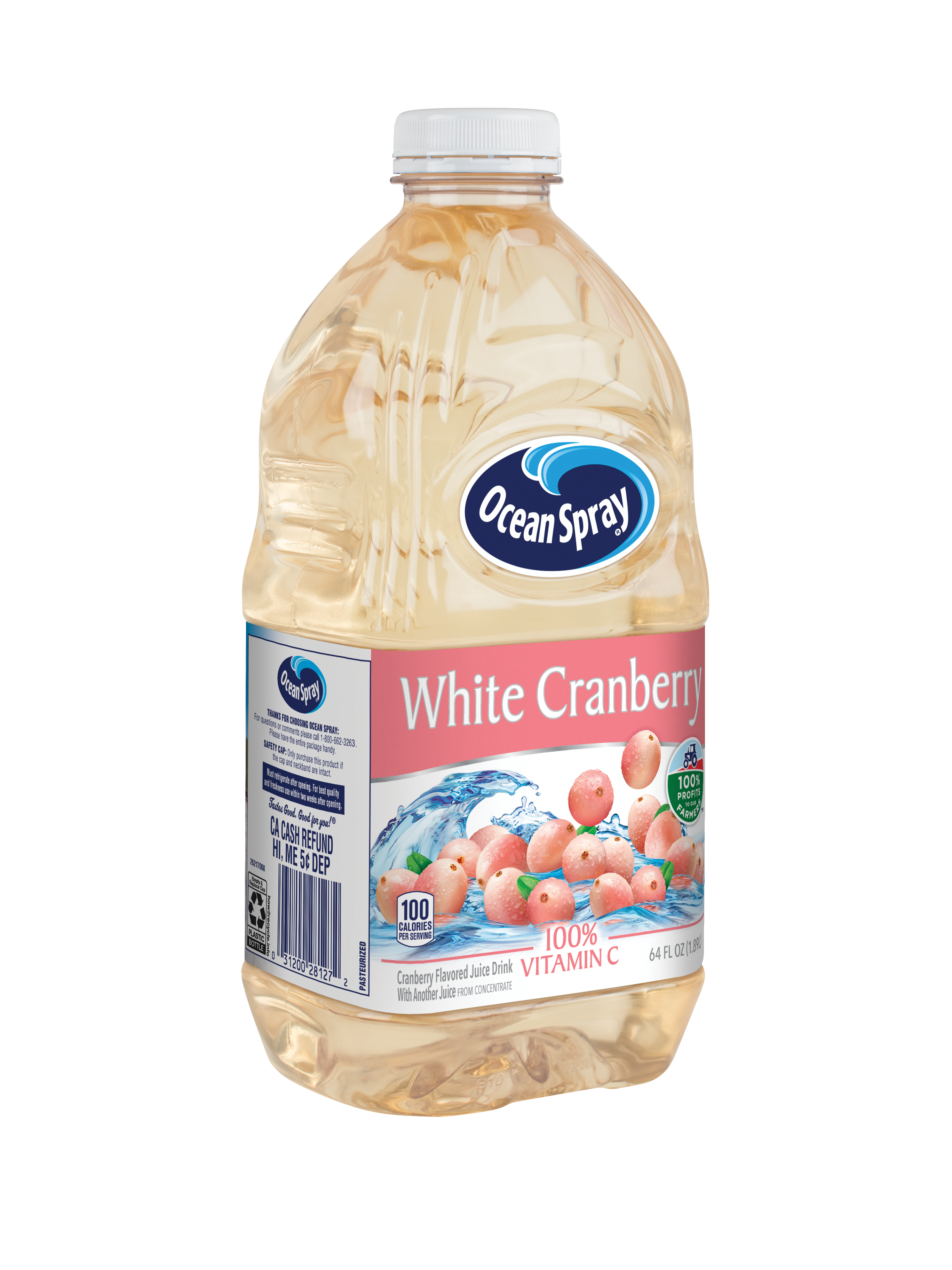 Ocean Spray White Cranberry Cocktail Juice 64 Fluid Ounce - 8 Per Case.
