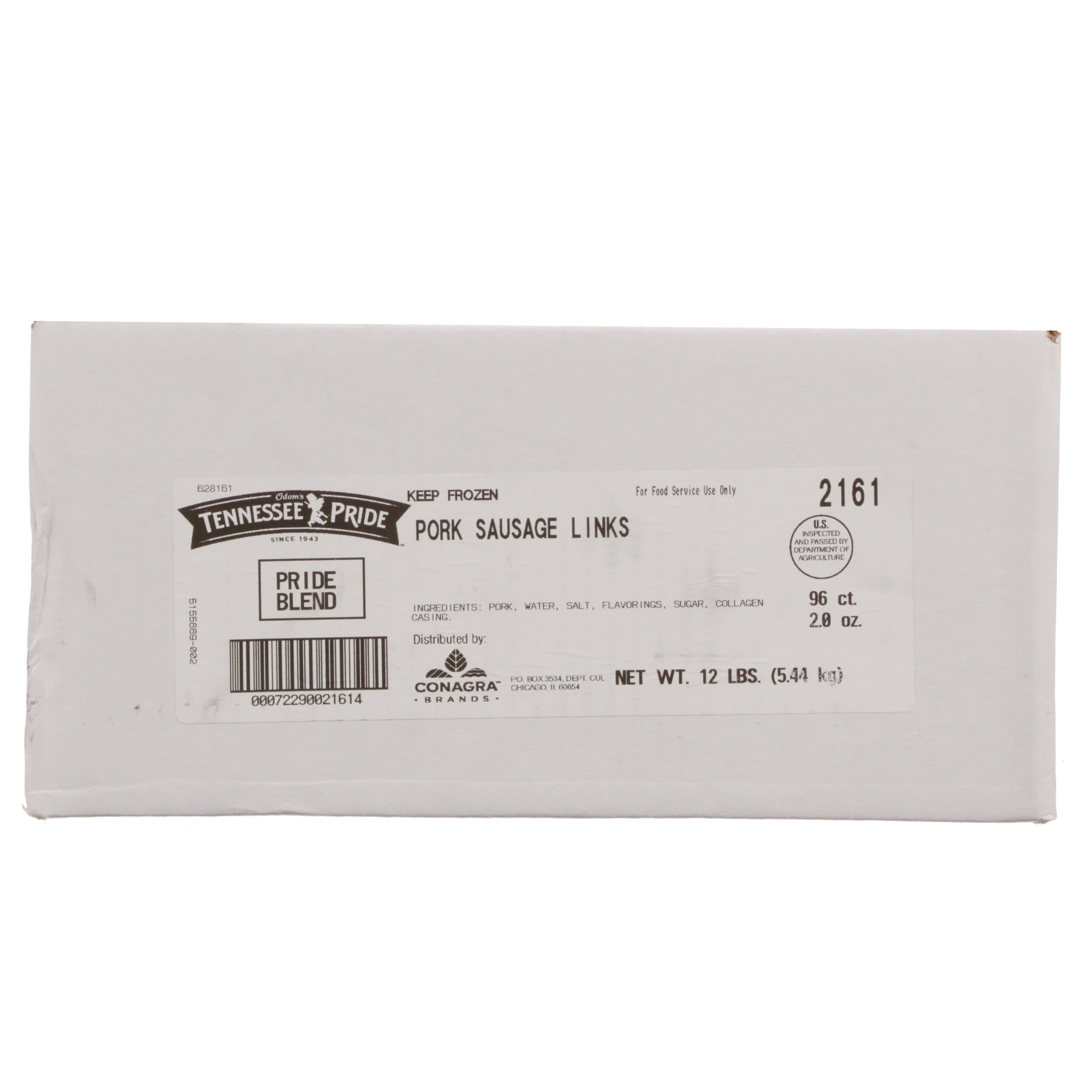 Odoms Tennessee Pride Country Blend Fresh Casing Sausage Links 2 Ounce Size - 96 Per Case.