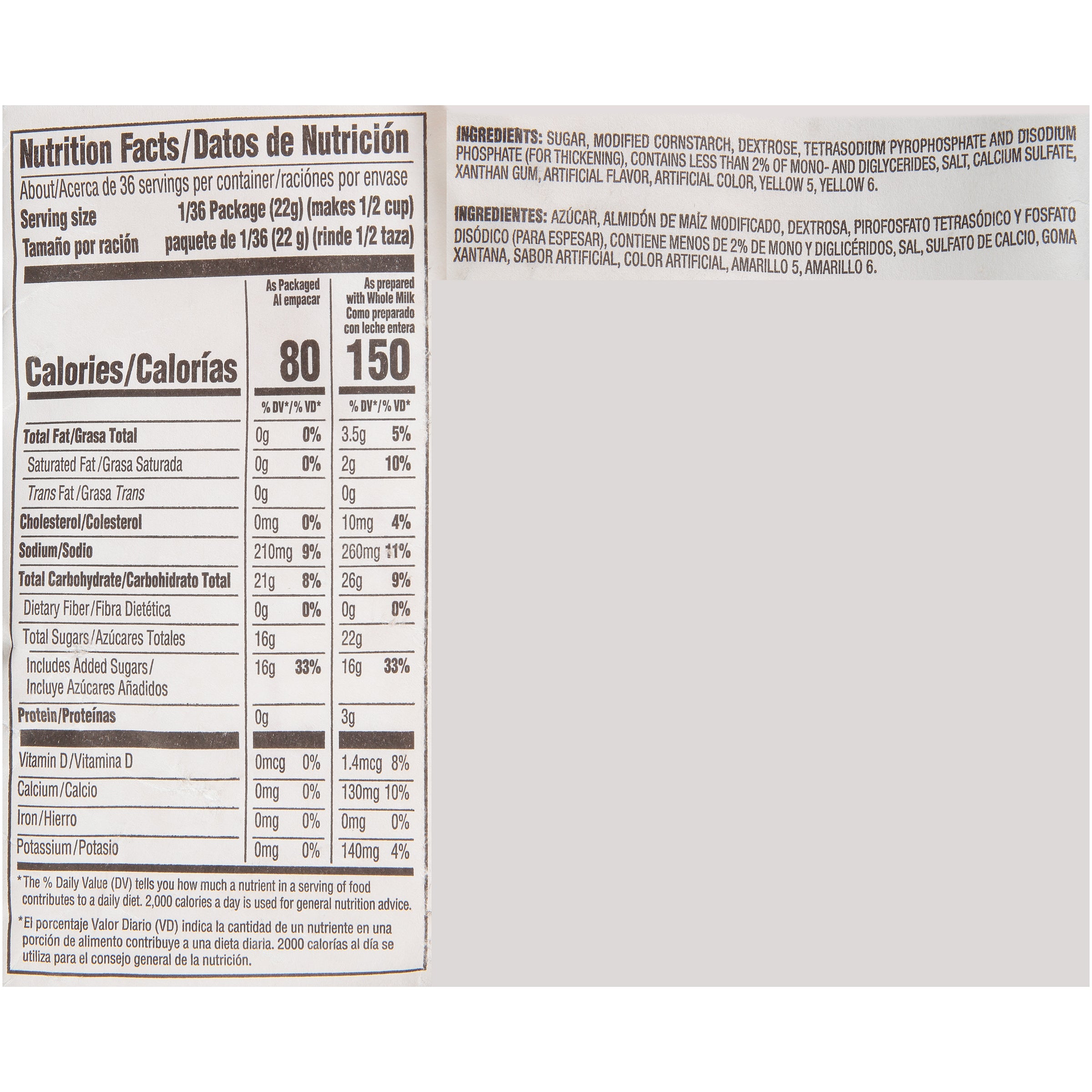 Jell-O Vanilla Instant Pudding & Pie Filling 12Casepack 28 Pouches