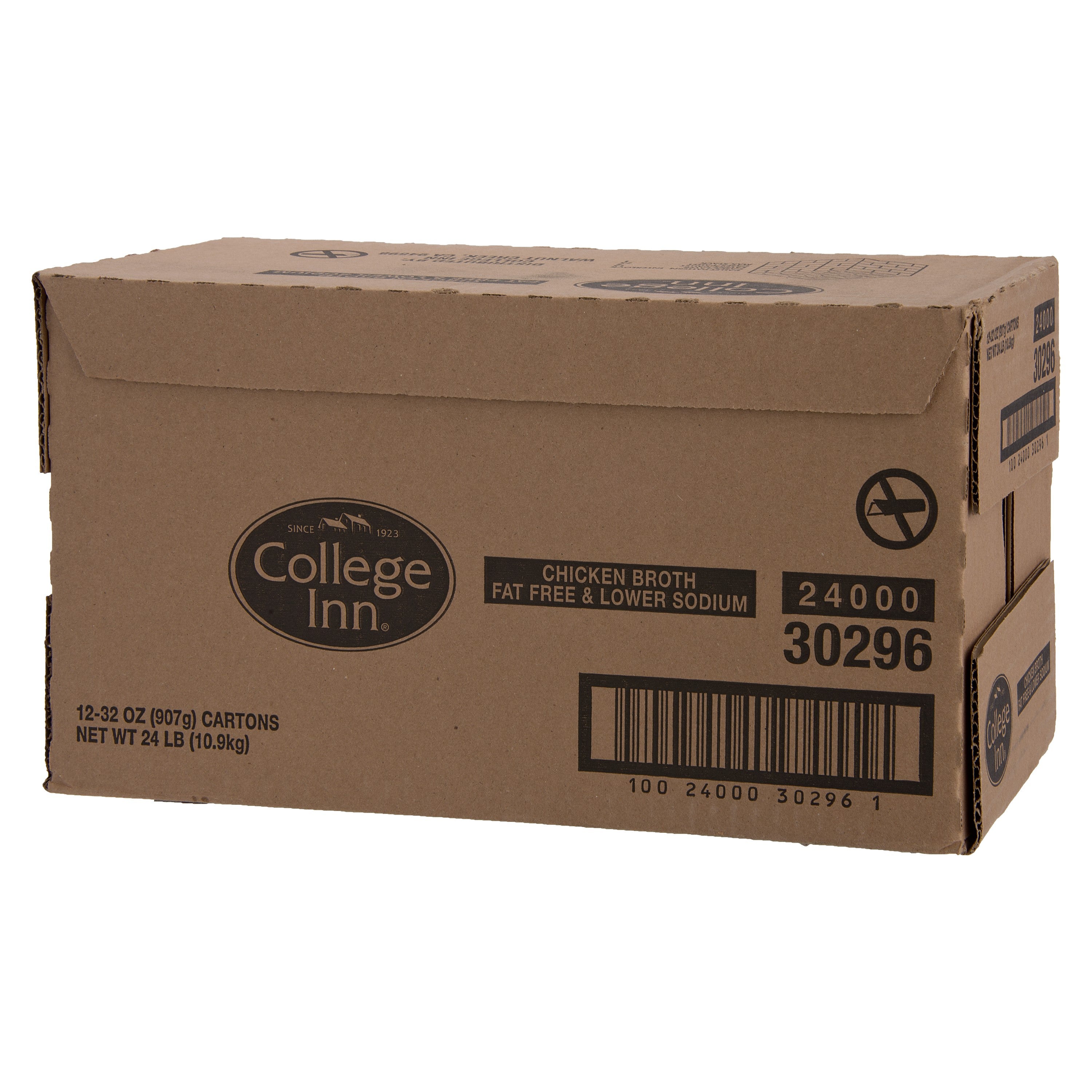 College Inn Less Sodium Chicken Broth Inaseptic Carton 32 Ounce Size - 12 Per Case.