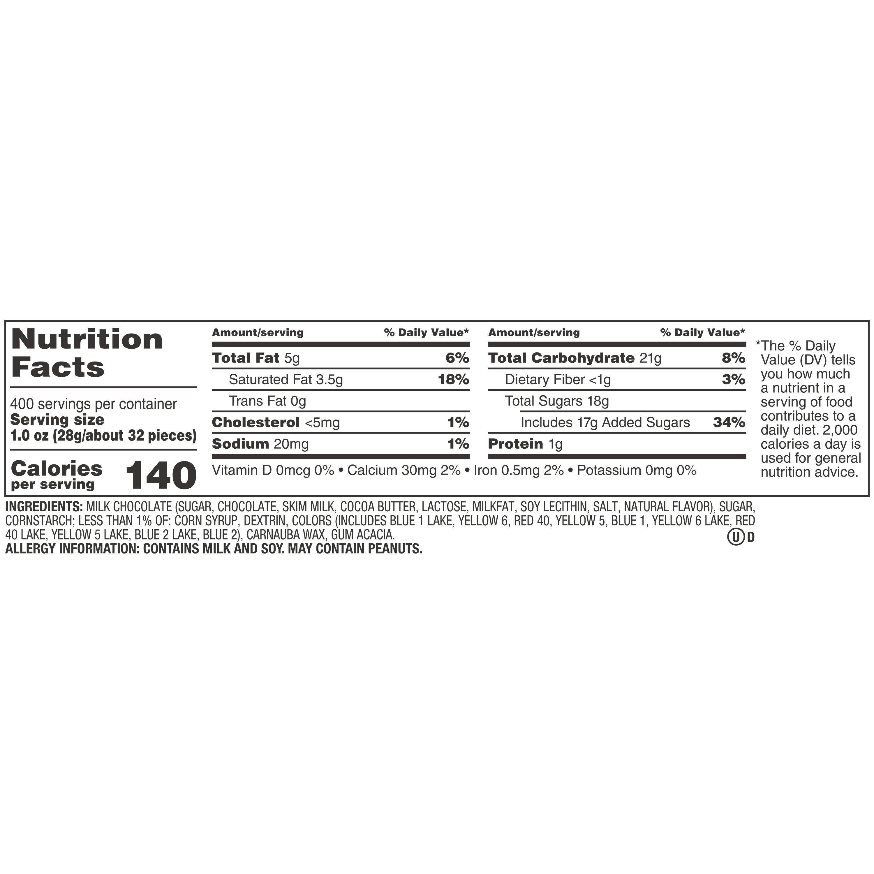 M&m's Milk Chocolate Candies Bulk 25 Pound Each - 1 Per Case.