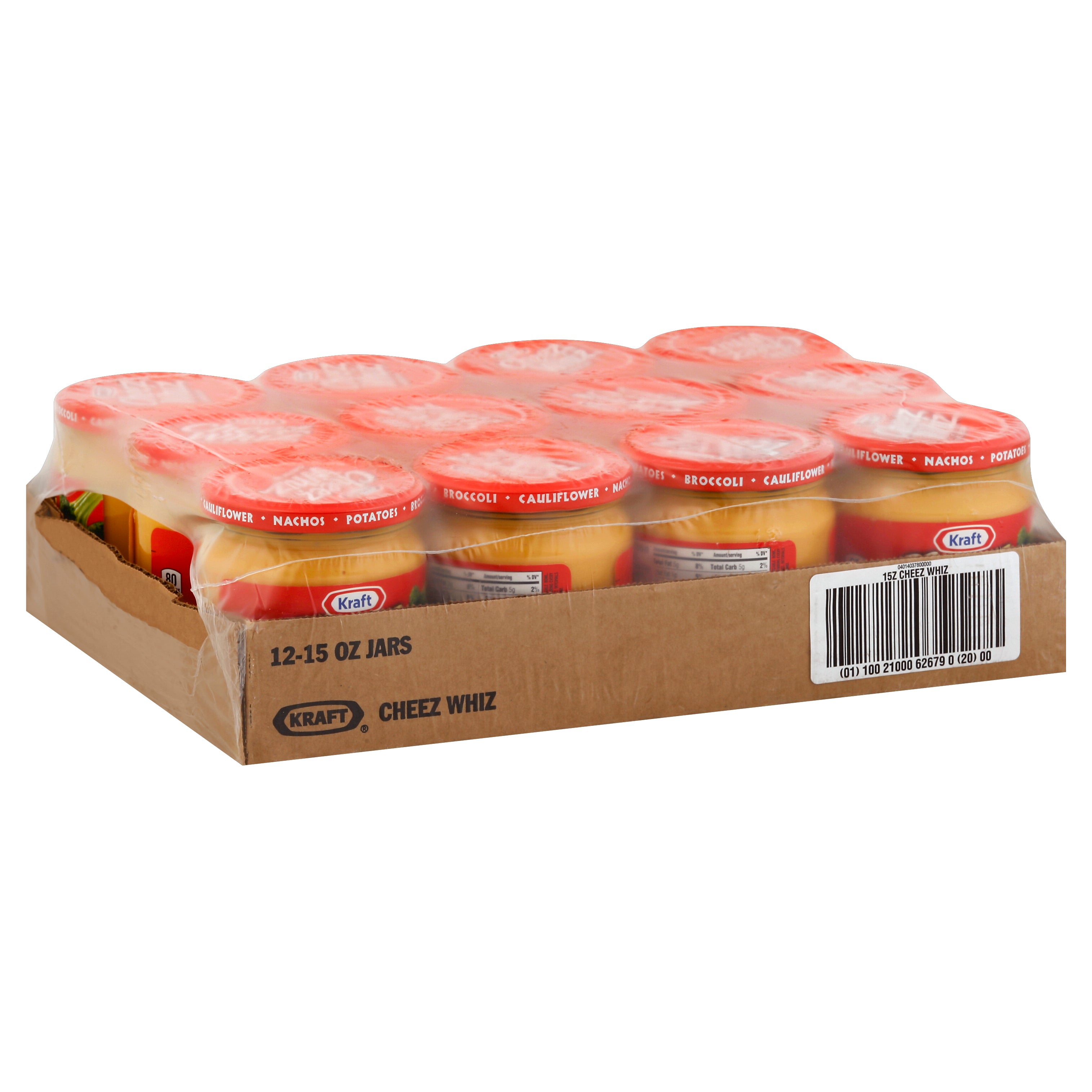 Kraft Plain Cheese Whiz, 15 Ounce Size - 12 Per Case.