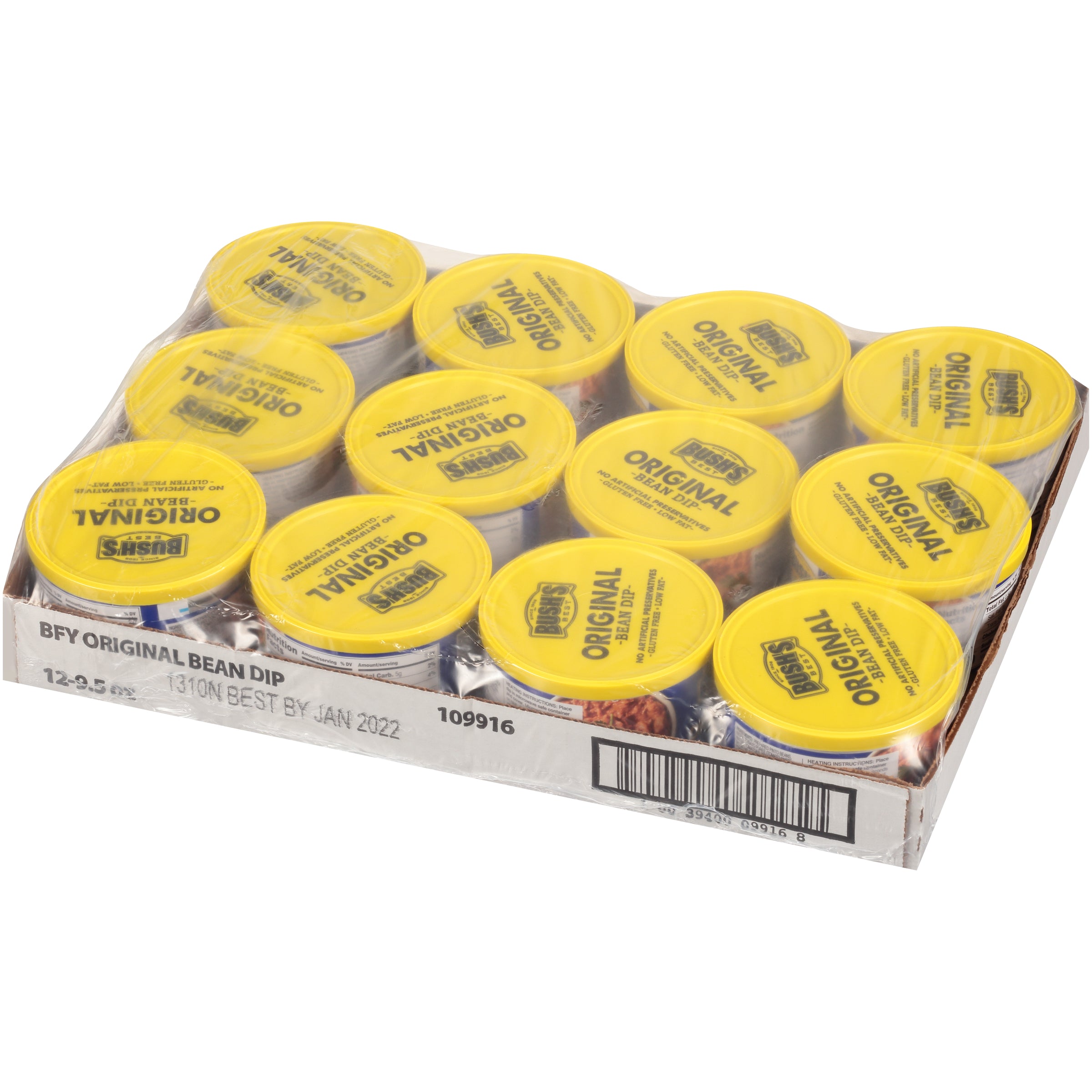 Bush's Best Bean Dip Original 9.5 Ounce Size - 12 Per Case.