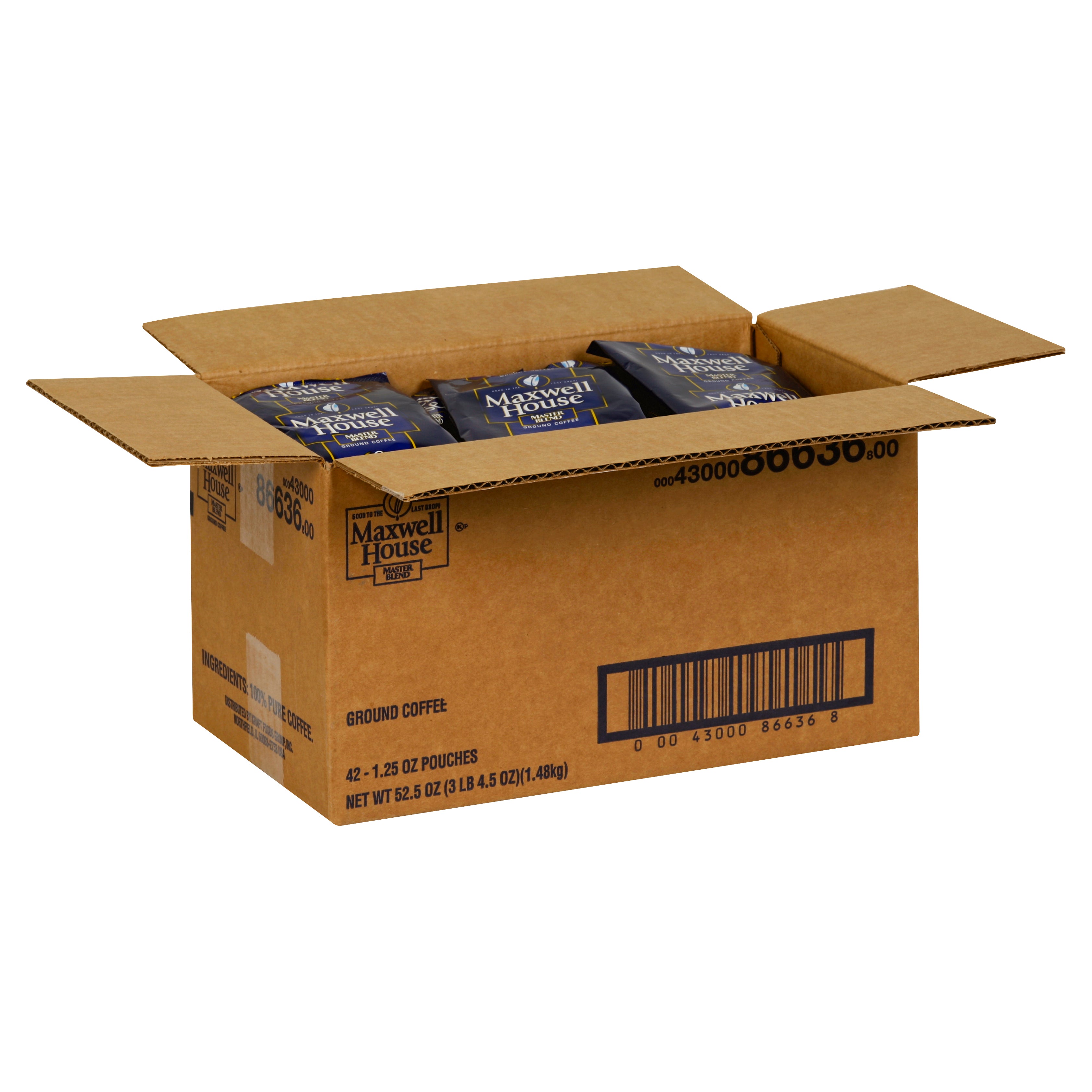 Maxwell House Coffee Master Blend Ground Coffee, 3.281 Pound Each - 1 Per Case.