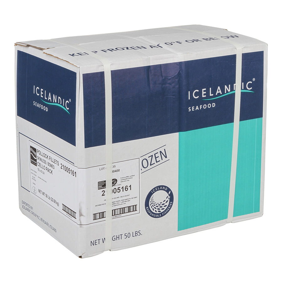 North Atlantic Pollock (saithe) Cello Fillets Msc 5 Pound Each - 10 Per Case.