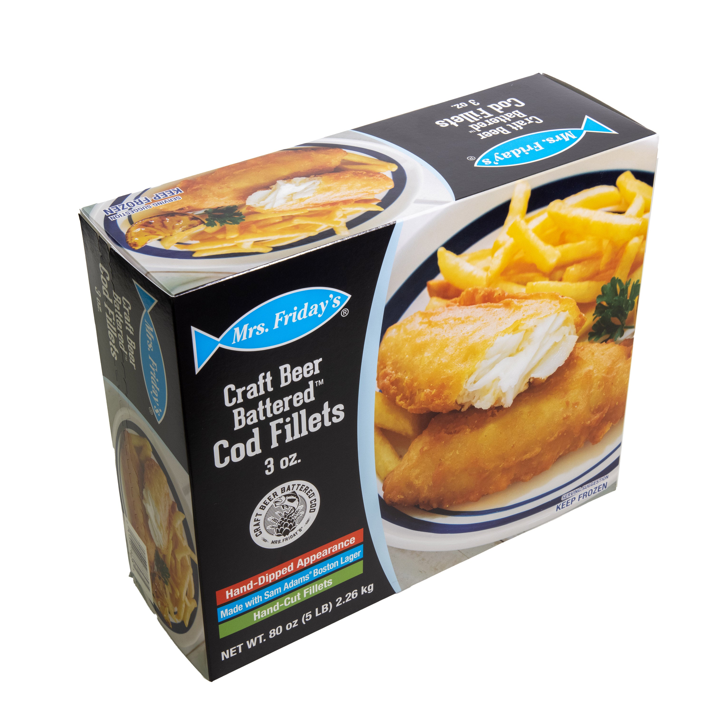 Mrs Friday's Craft Beer Battered Cod 5 Pound Each - 4 Per Case.