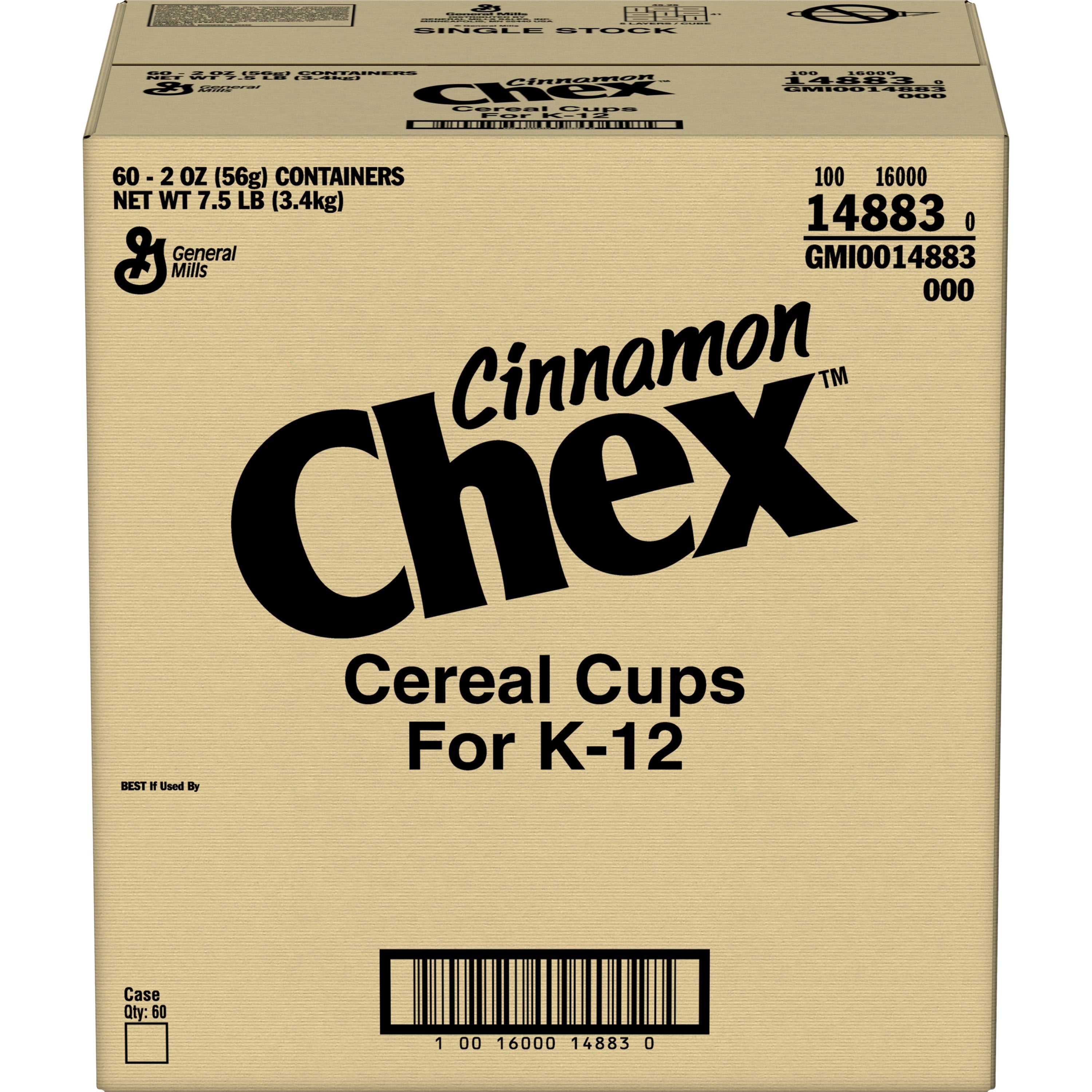Cinnamon Chex™ Cereal Single Serve K Ozeq Grain 2 Ounce Size - 60 Per Case.
