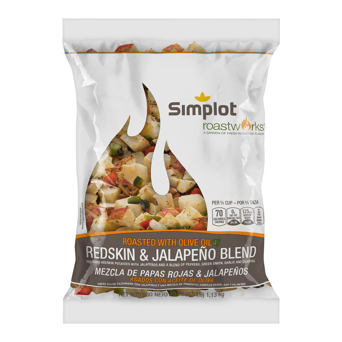 Simplot Roastworks Roasted Redskin Potatoes &jalapeno Blend 2.5 Pound Each - 6 Per Case.
