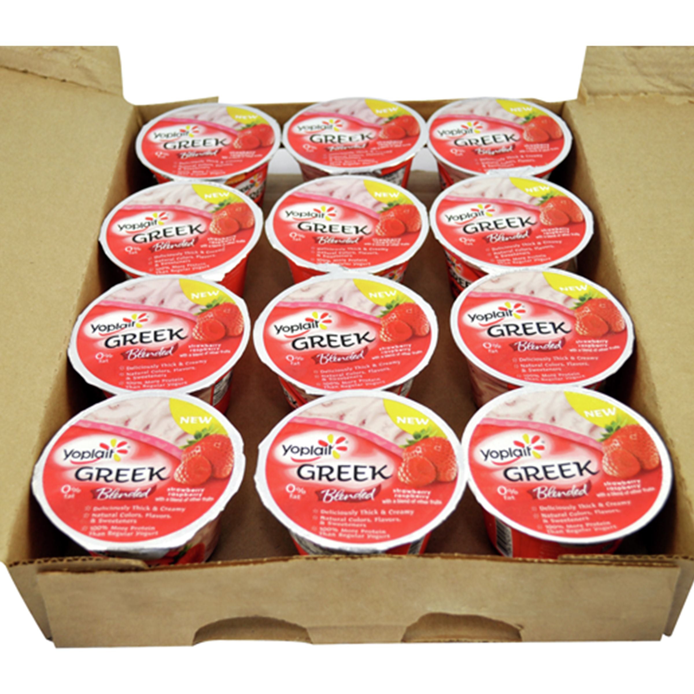Yoplait® Greek Yogurt Single Serve Cup Strawberry Raspberry 5.3 Ounce Size - 12 Per Case.
