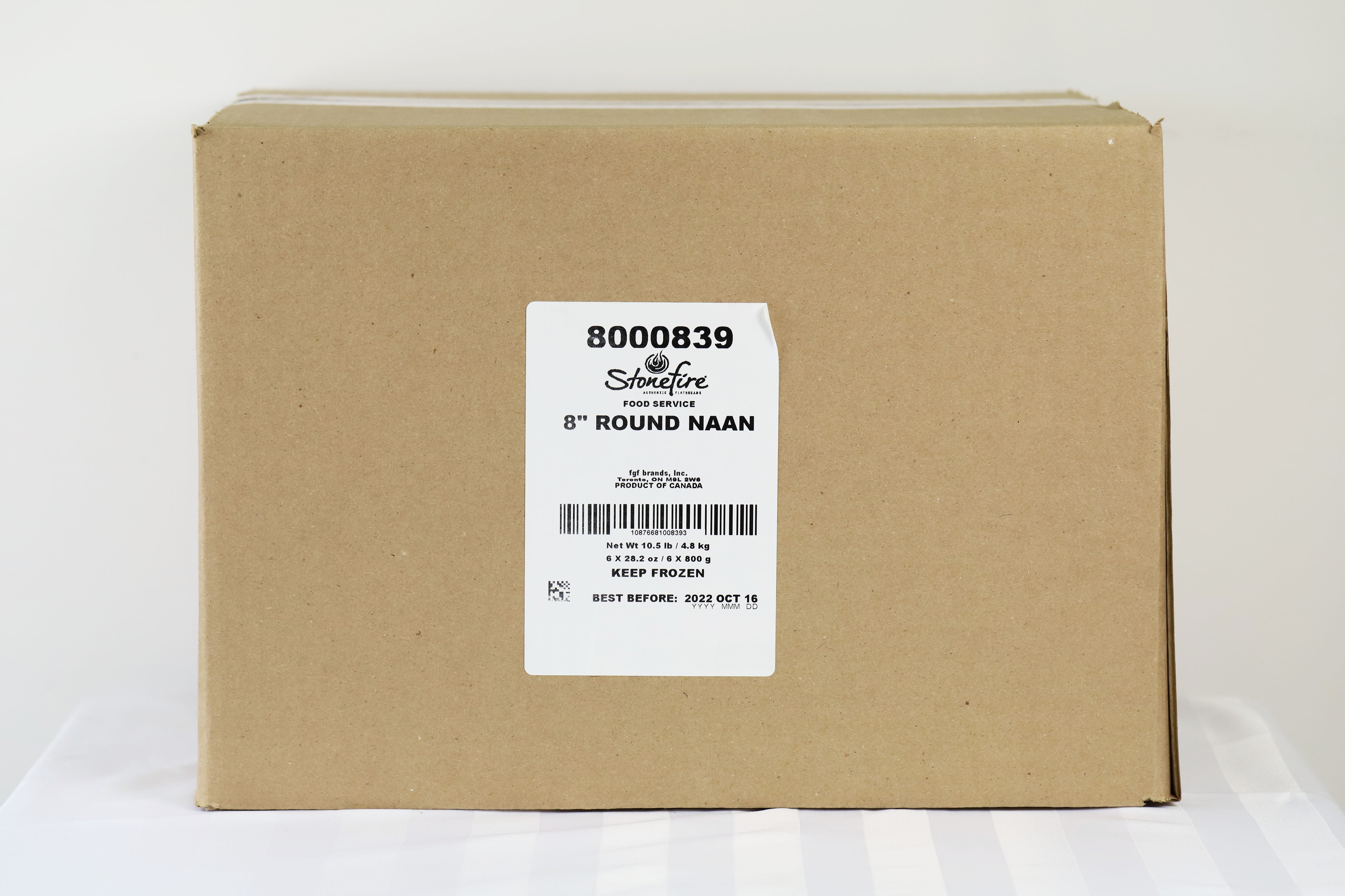 Stonefire 8" Naan Round Original 8 Count Packs - 6 Per Case.