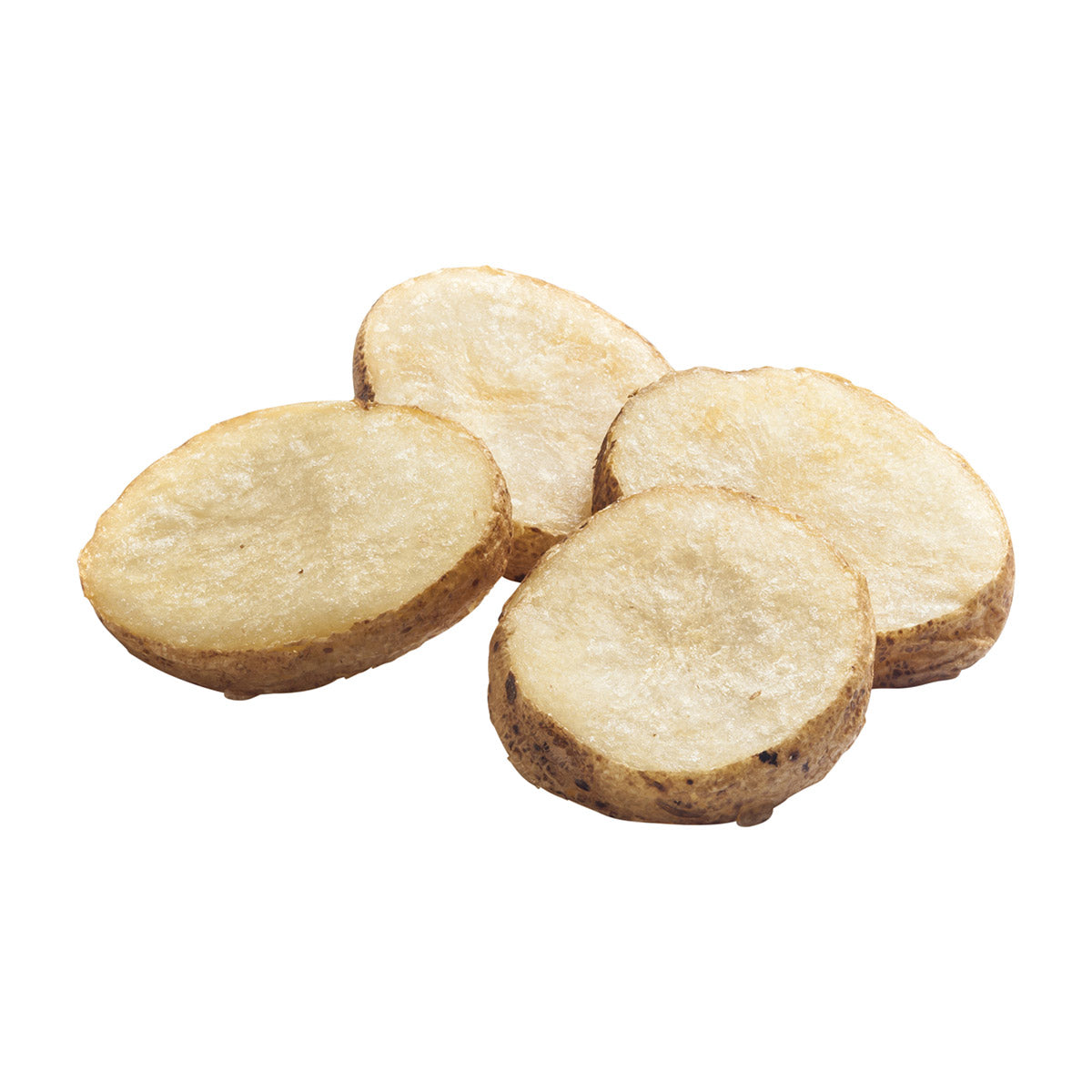 Simplot Skincredibles 8 Inch Galley Cut Potatoslices Skin On 5 Pound Each - 6 Per Case.