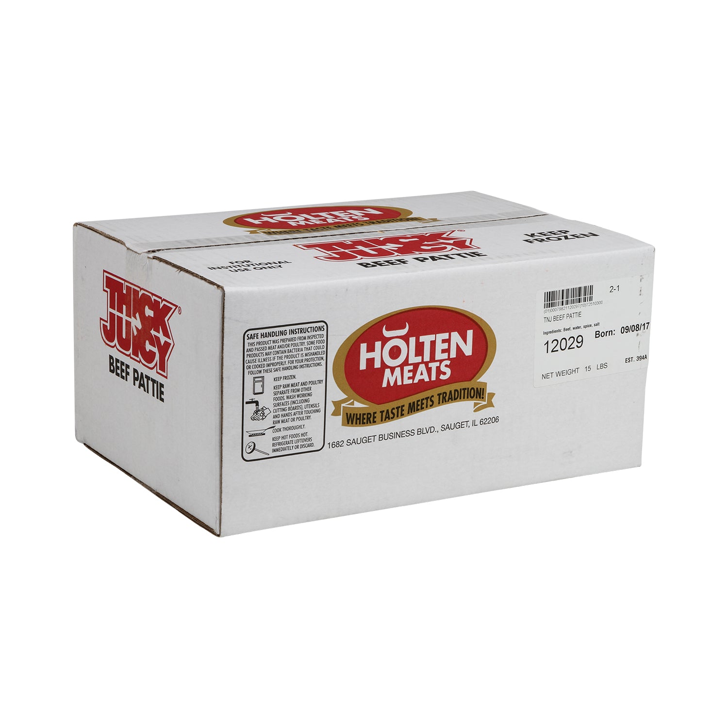 Beef Thick N Juicy Patties Two 8 Ounce Size - 30 Per Case.