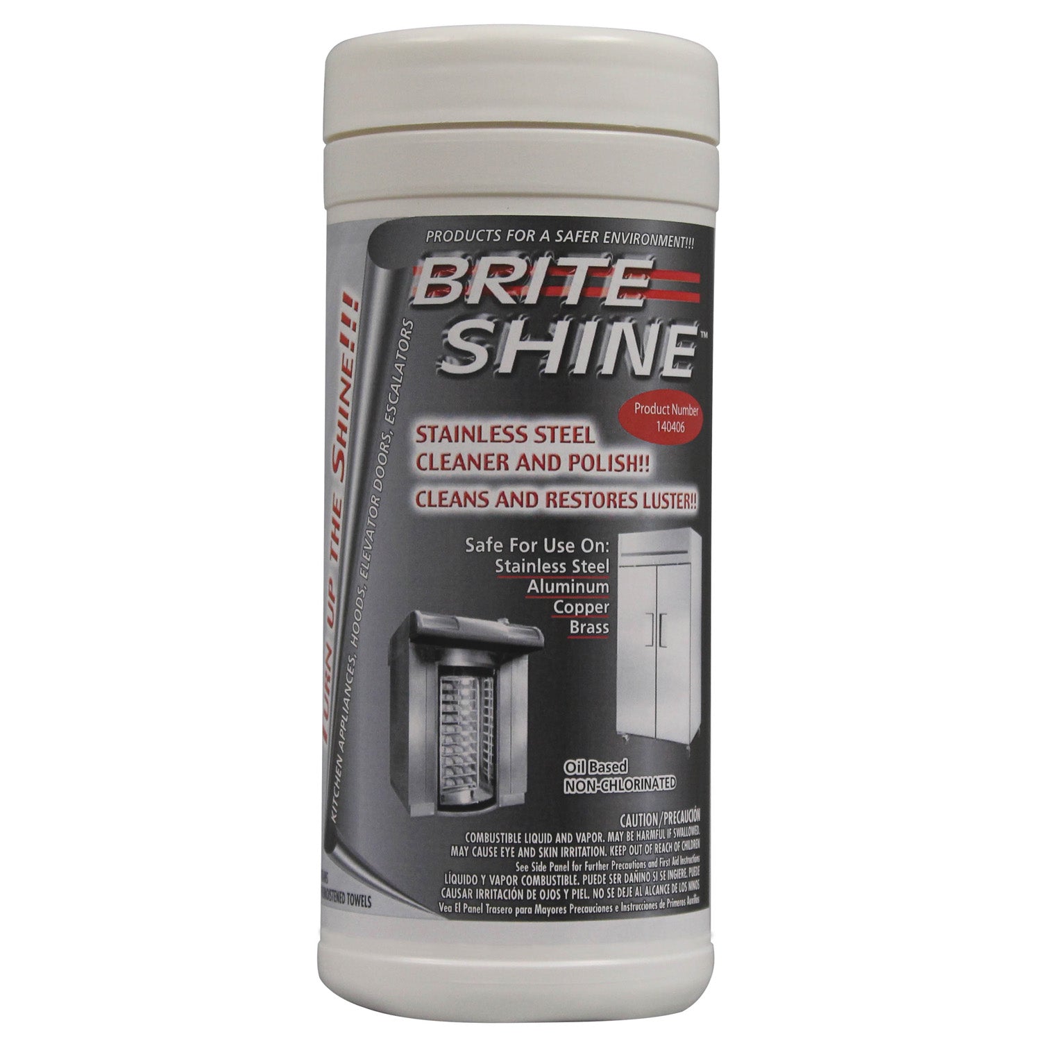 Brite Shine Ss Polish Wipes 40 Count Packs - 6 Per Case.