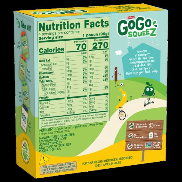 Gogo Apple Banana 4 Each - 12 Per Case.