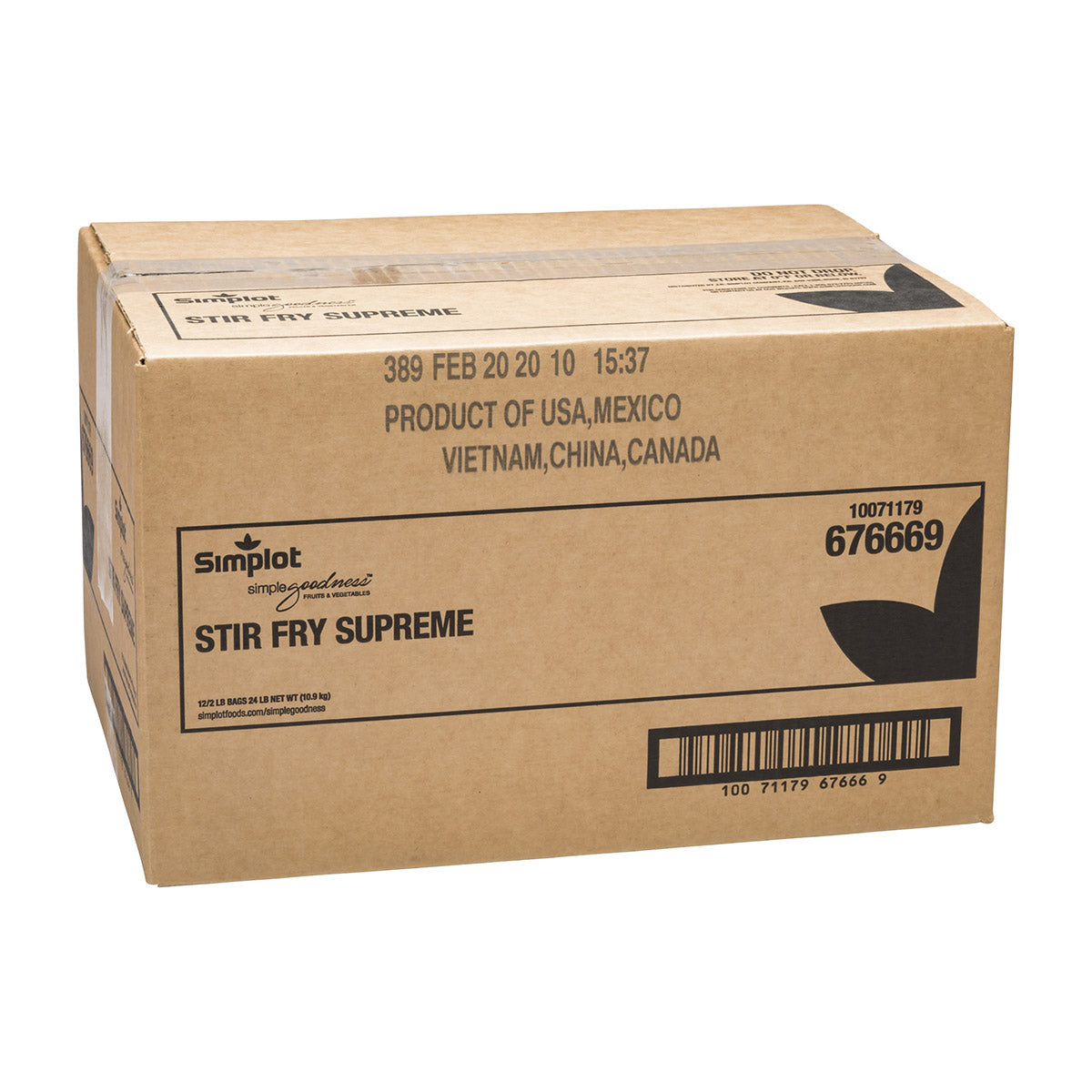 Simplot Simple Goodness Classic Vegetables Stir Fry Supreme Vegetable Blend 2 Pound Each - 12 Per Case.