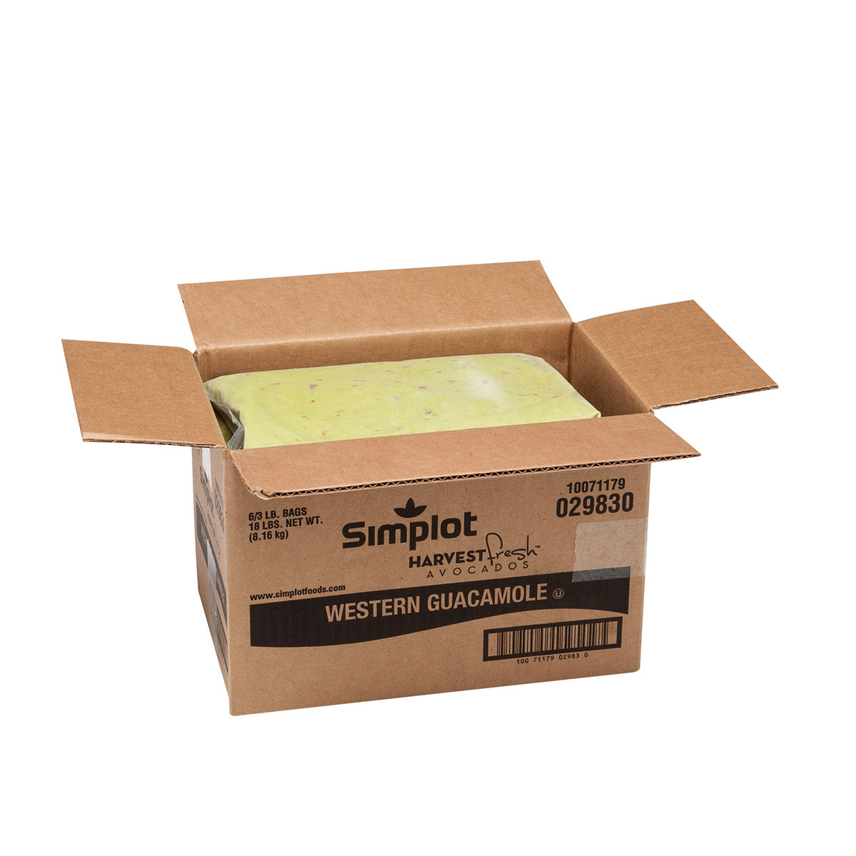 Simplot Harvest Fresh Avocados Western Guacamole Frozen 3 Pound Each - 6 Per Case.