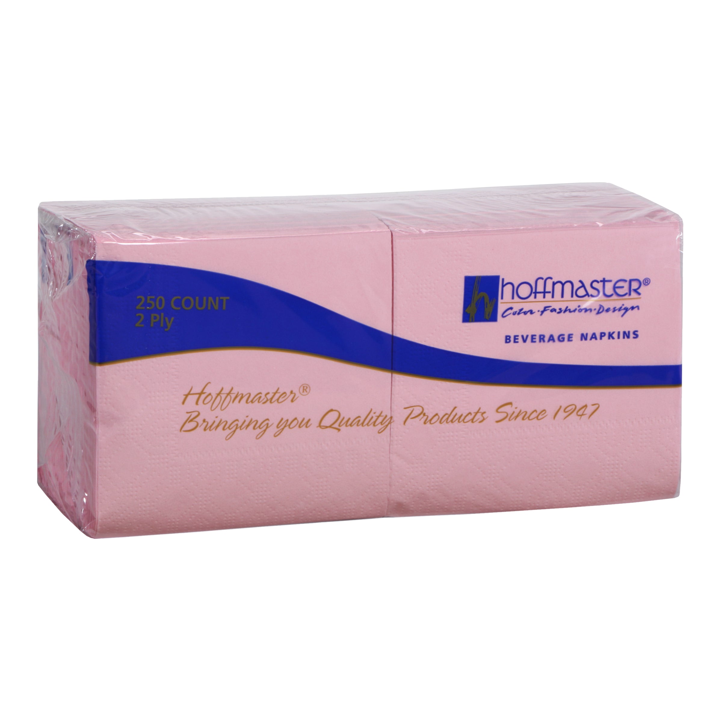 Napkin Beverage Pink Ply Fold 250 Each - 4 Per Case.