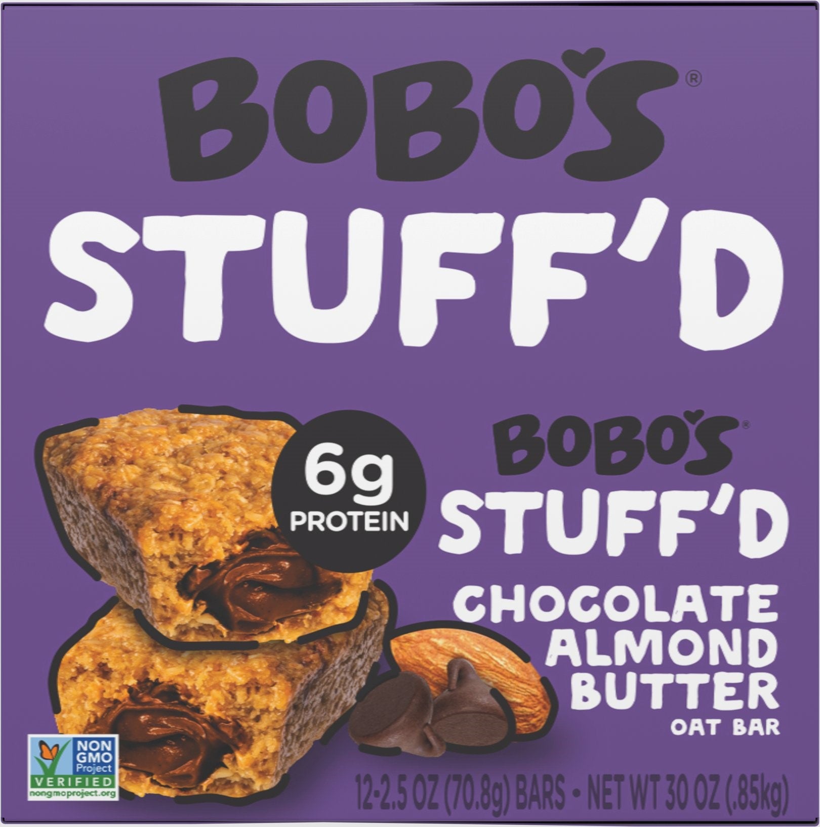 Chocolate Almond Butter Filled Bar 2.5 Ounce Size - 48 Per Case.