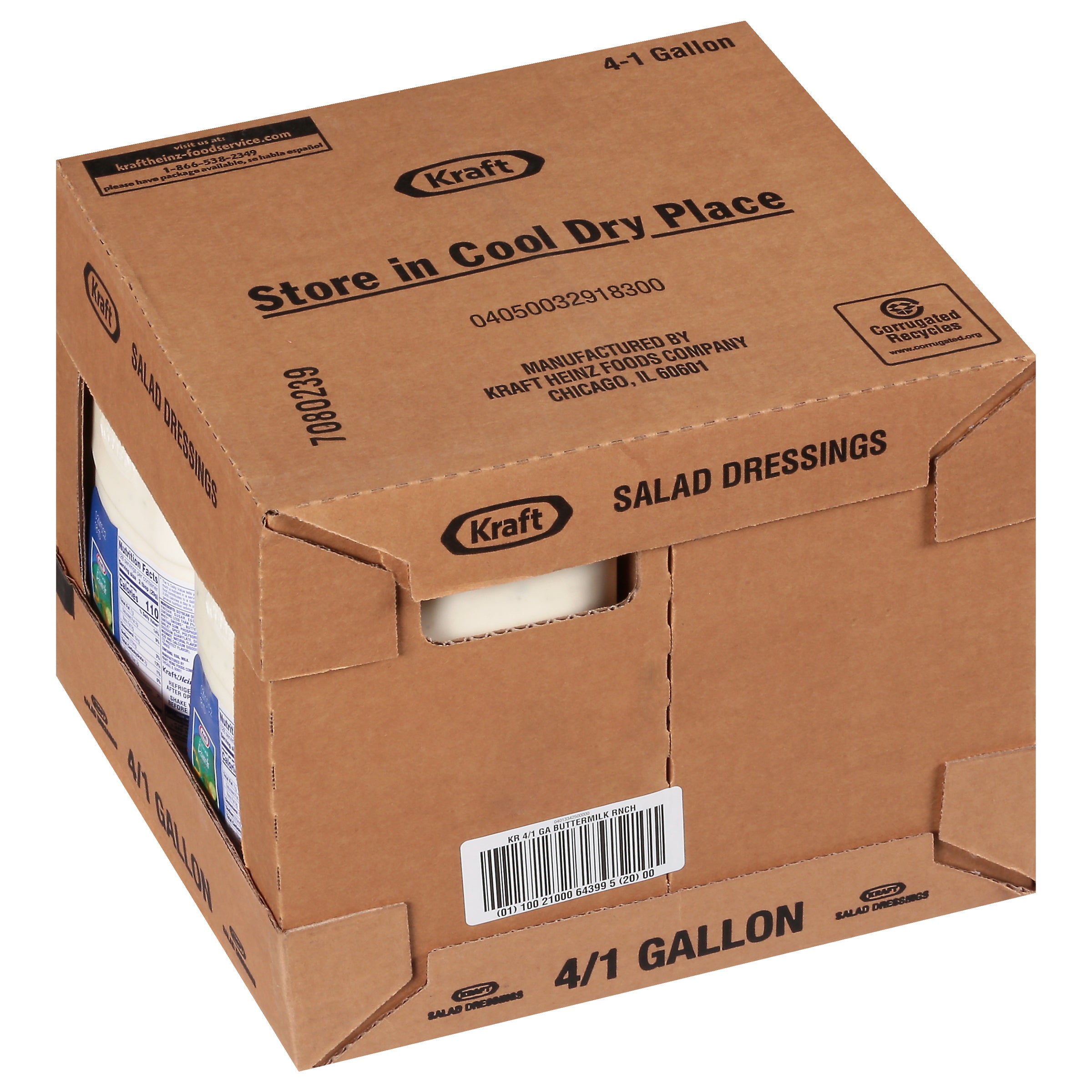 KRAFT Buttermilk Ranch Salad Dressing 1 gal. Jugs 4 Per Case