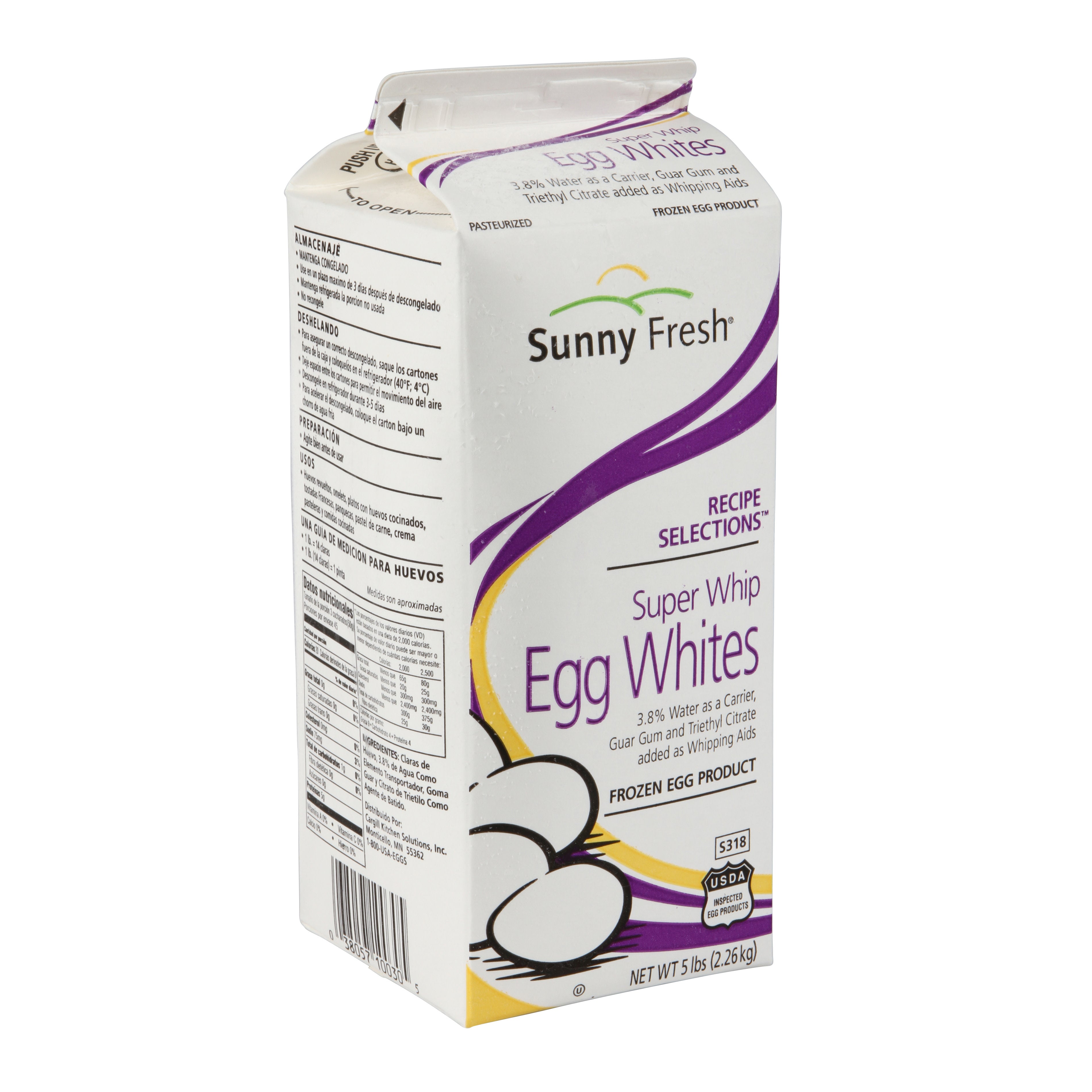 Super Whip Liquid Egg Whites Frozen Carton 5 Pound Each - 6 Per Case.
