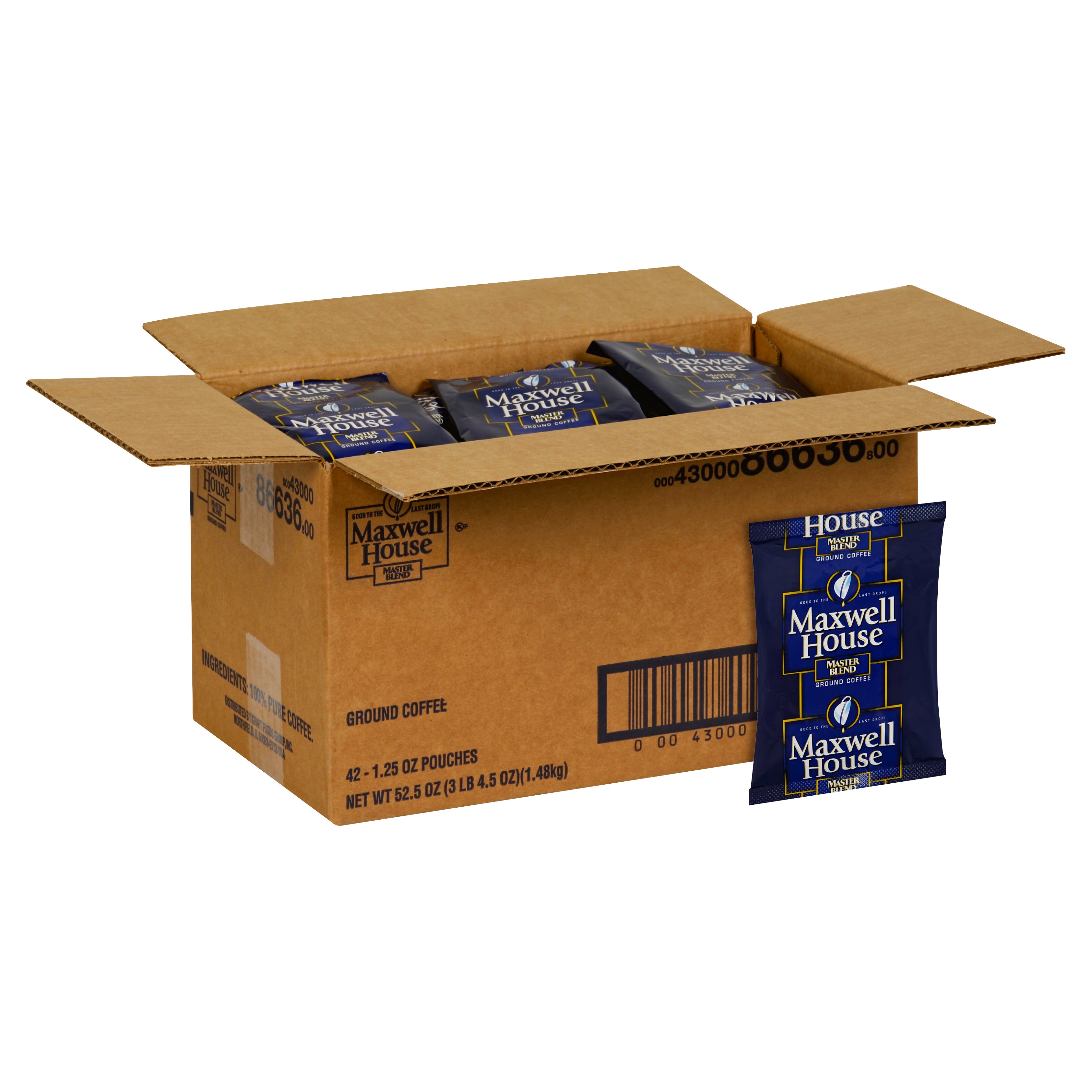 Maxwell House Coffee Master Blend Ground Coffee, 3.281 Pound Each - 1 Per Case.