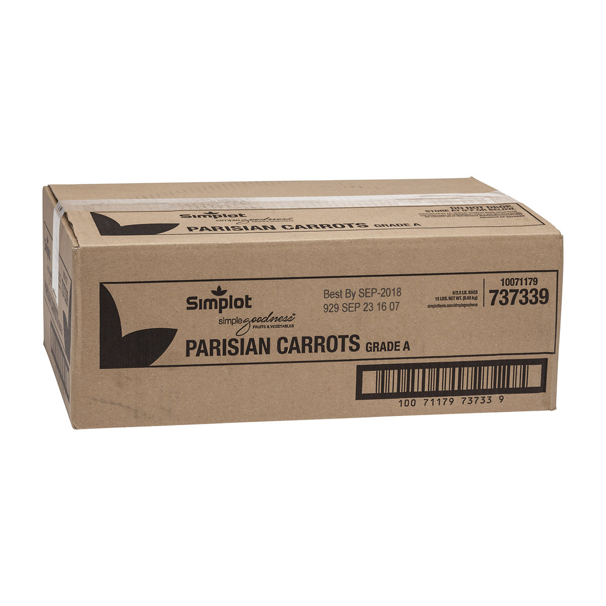 Simplot Simple Goodness Premium Vegetables Parisian Carrots 2.5 Pound Each - 6 Per Case.